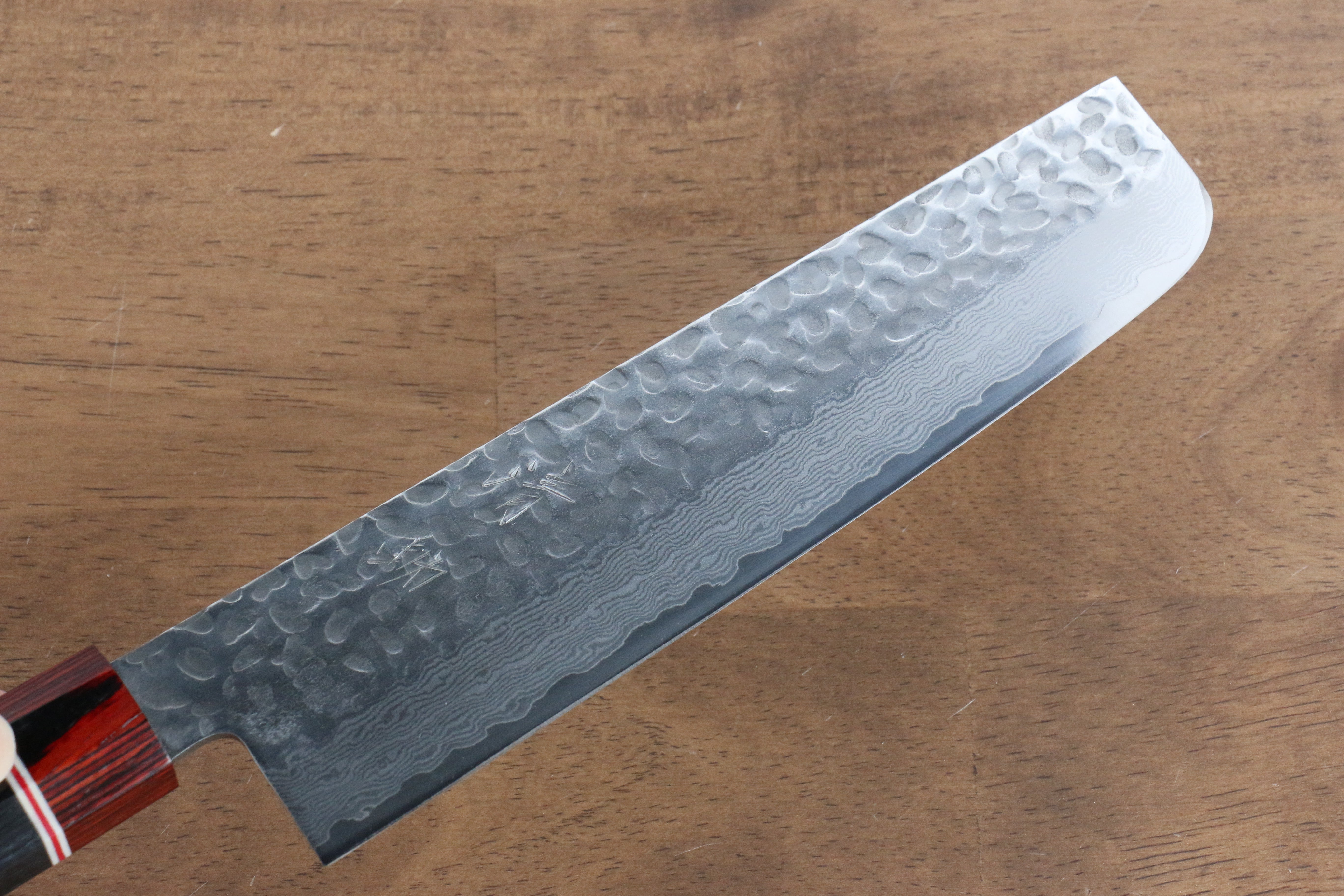 Seisuke VG10 Damascus Nakiri 180mm Black Pakka wood Handle - Japanny - Best Japanese Knife