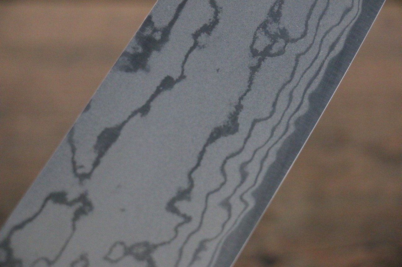 Shungo Ogata White Steel No.2 Damascus Migaki Finished Gyuto 240mm Shitan Handle - Japanny - Best Japanese Knife