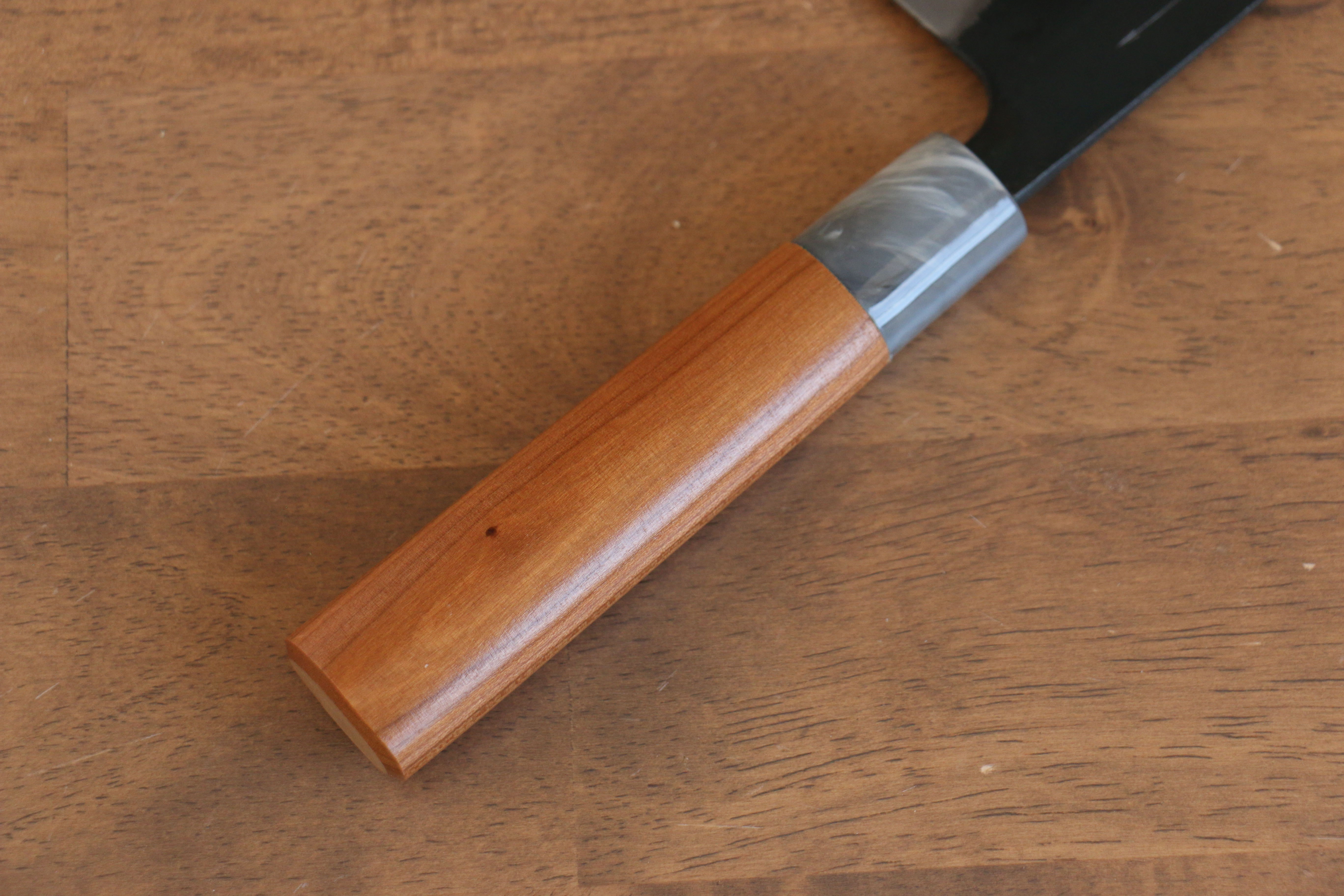 Nao Yamamoto White Steel Kurouchi Nakiri 165mm Cherry Wood Handle - Japanny - Best Japanese Knife