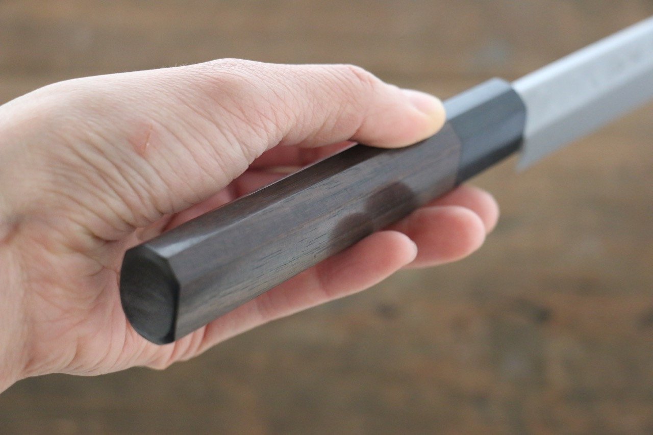 Hideo Kitaoka White Steel No.2 Damascus Yanagiba 210mm Shitan Handle - Japanny - Best Japanese Knife