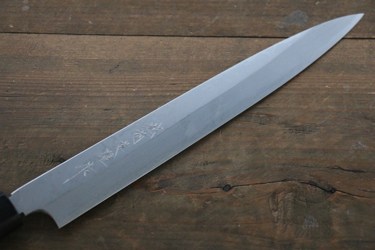 Hideo Kitaoka White Steel No.2 Damascus Yanagiba 240mm Shitan Handle - Japanny - Best Japanese Knife