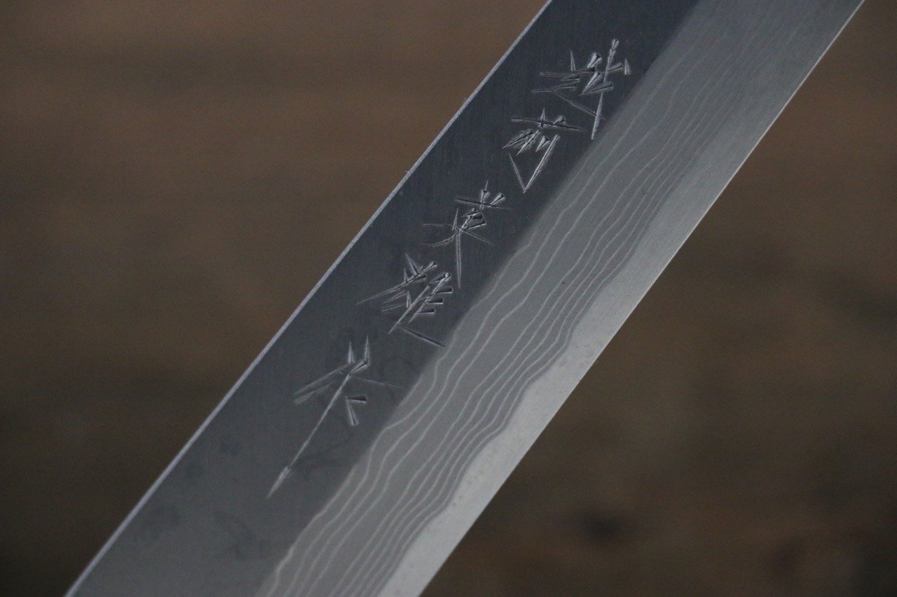 Hideo Kitaoka White Steel No.2 Damascus Yanagiba 240mm Shitan Handle - Japanny - Best Japanese Knife