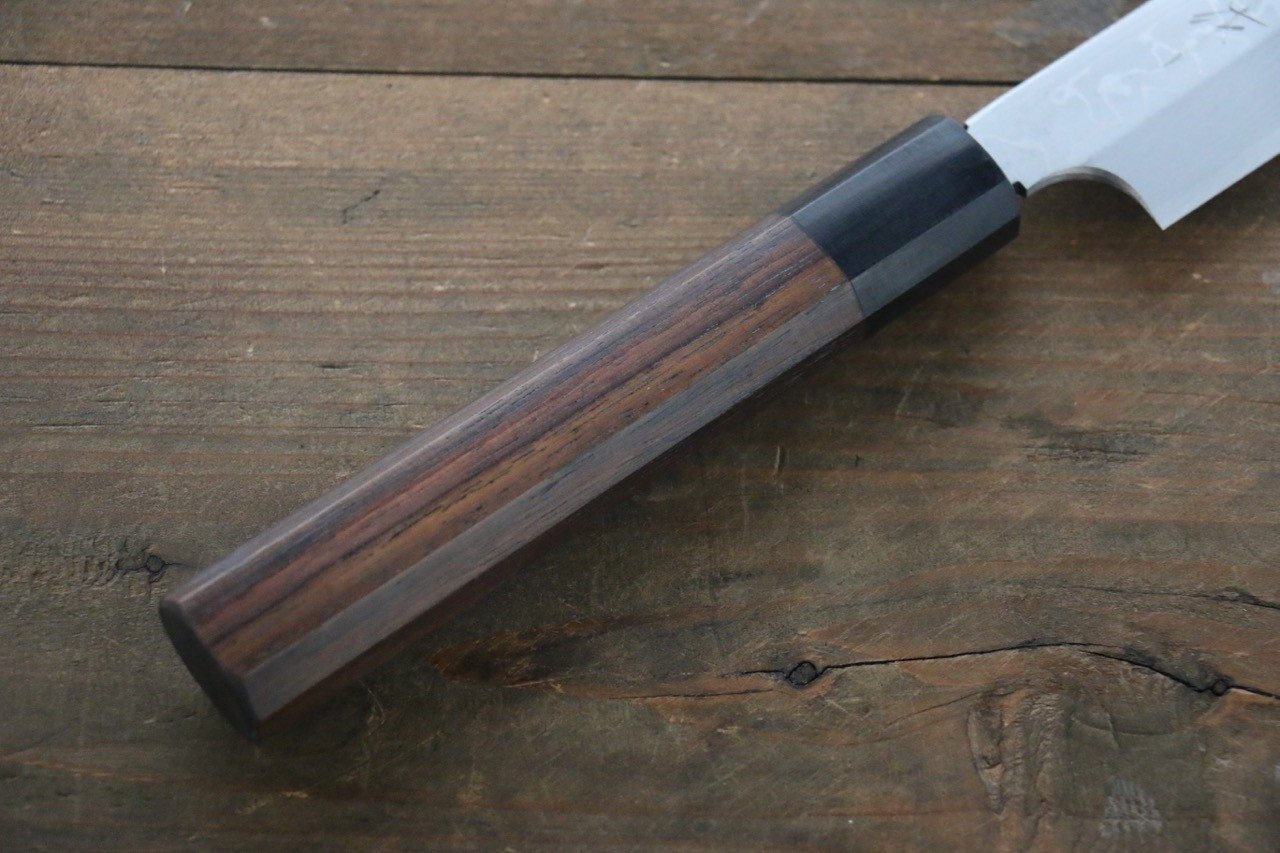 Hideo Kitaoka White Steel No.2 Damascus Yanagiba 300mm Shitan Handle - Japanny - Best Japanese Knife