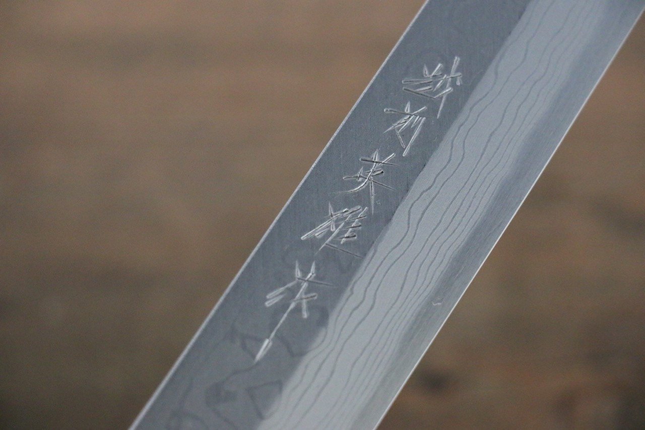Hideo Kitaoka White Steel No.2 Damascus Yanagiba 300mm Shitan Handle - Japanny - Best Japanese Knife