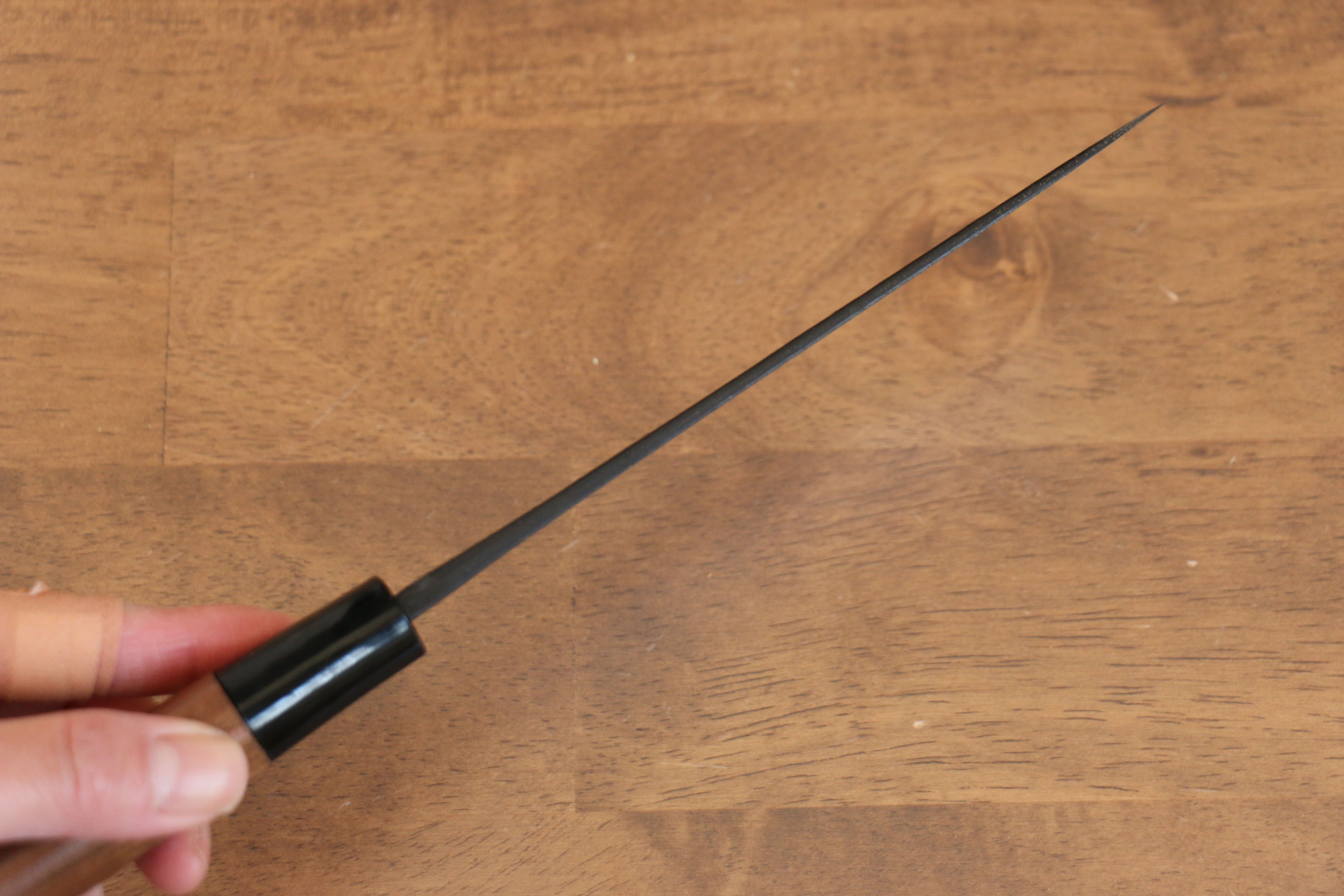 Nao Yamamoto Blue Steel Kurouchi Hammered(Maru) Petty-Utility 140mm Walnut Handle - Japanny - Best Japanese Knife