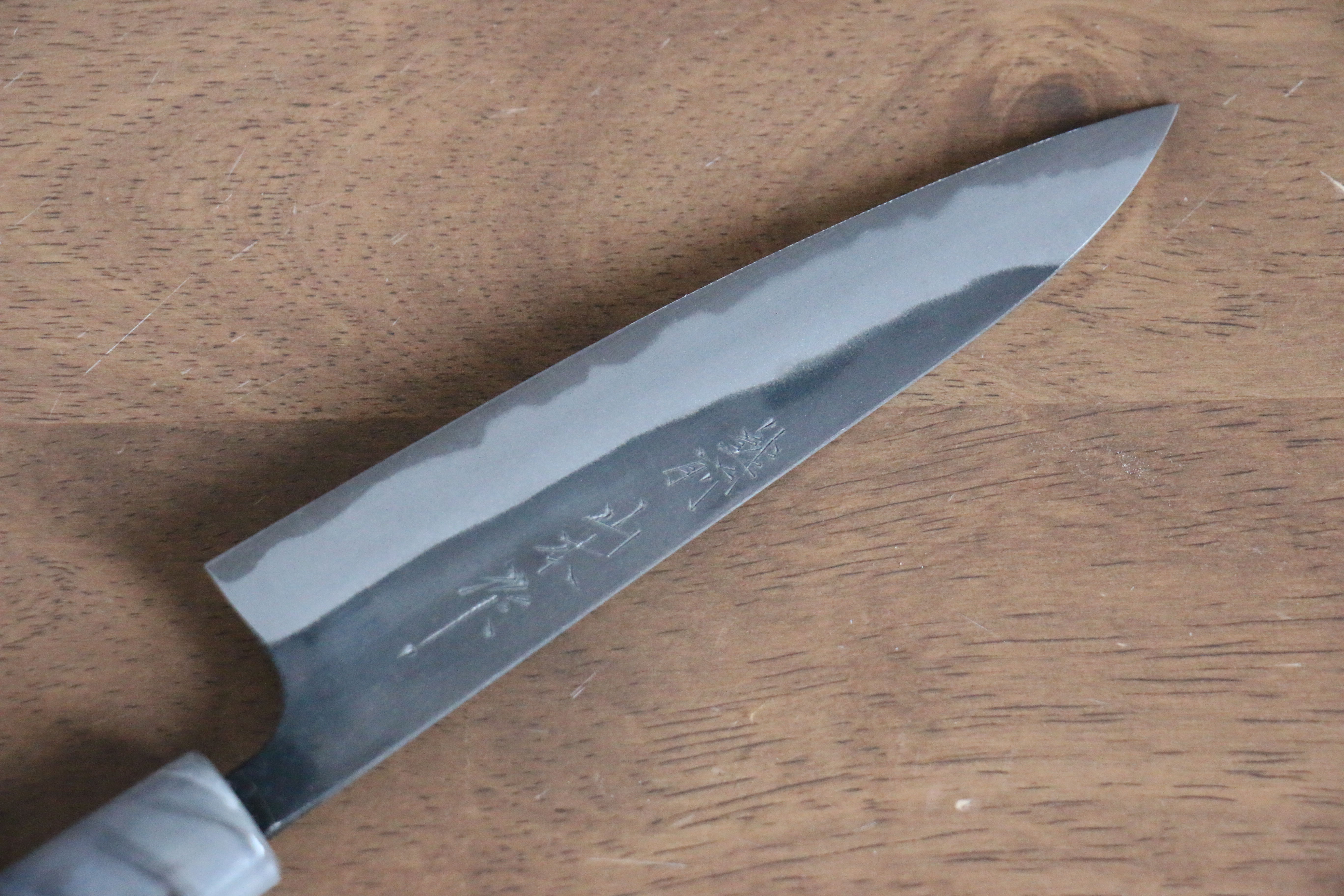 Nao Yamamoto White Steel No.2 Kurouchi Petty-Utility 140mm Cherry Wood Handle - Japanny - Best Japanese Knife