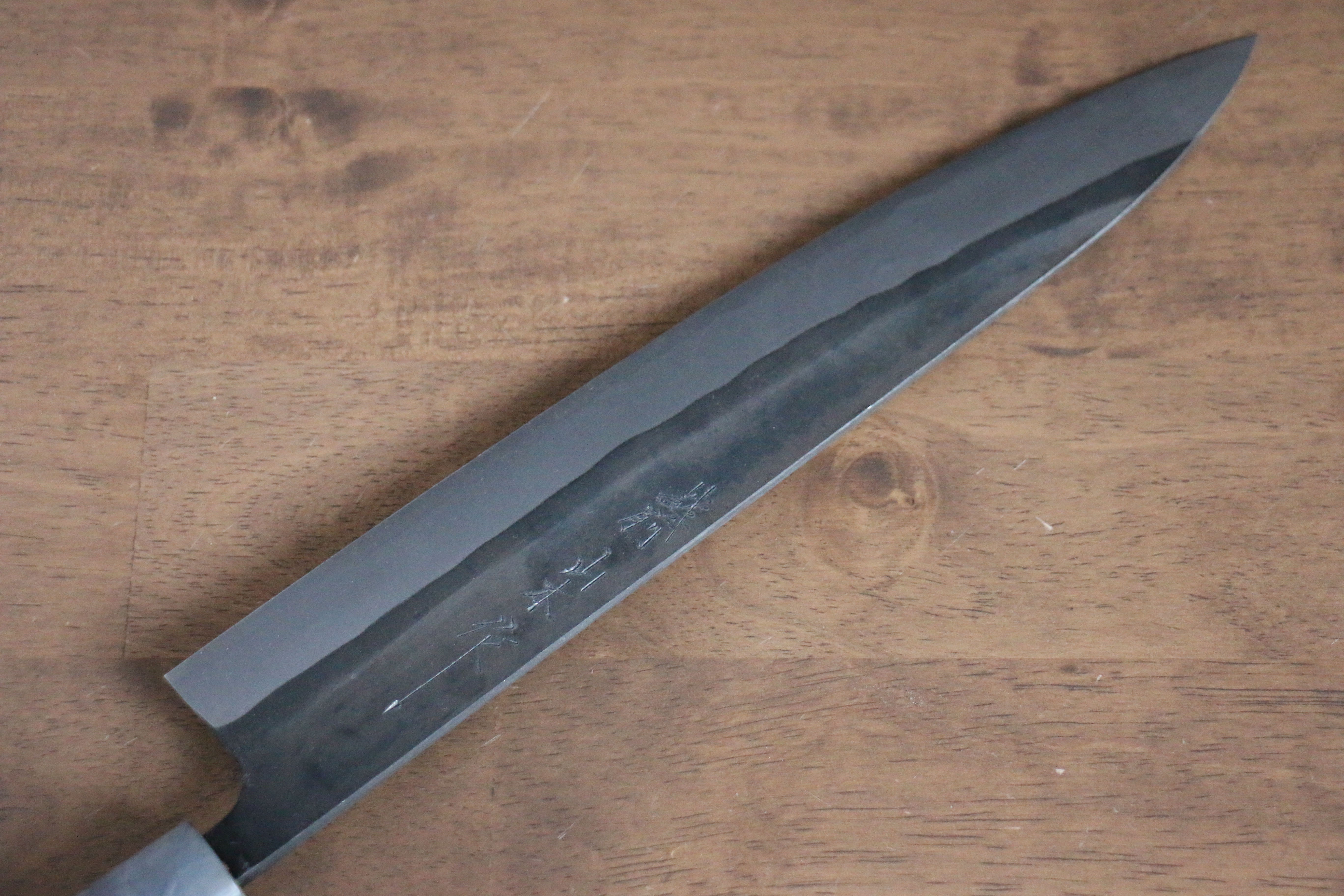 Nao Yamamoto White Steel No.2 Kurouchi Sujihiki 270mm Cherry Wood Handle - Japanny - Best Japanese Knife