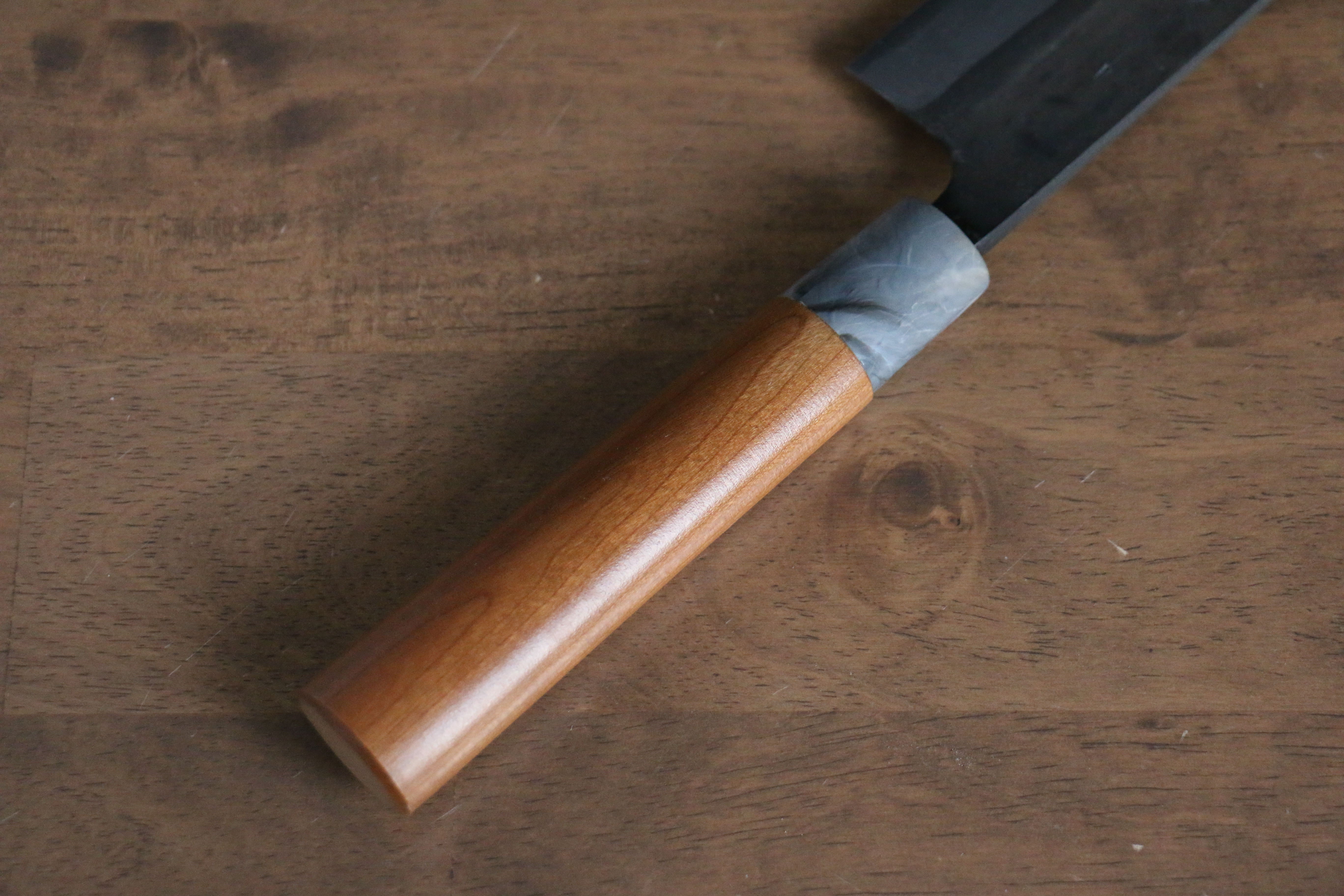 Nao Yamamoto White Steel No.2 Kurouchi Sujihiki 270mm Cherry Wood Handle - Japanny - Best Japanese Knife