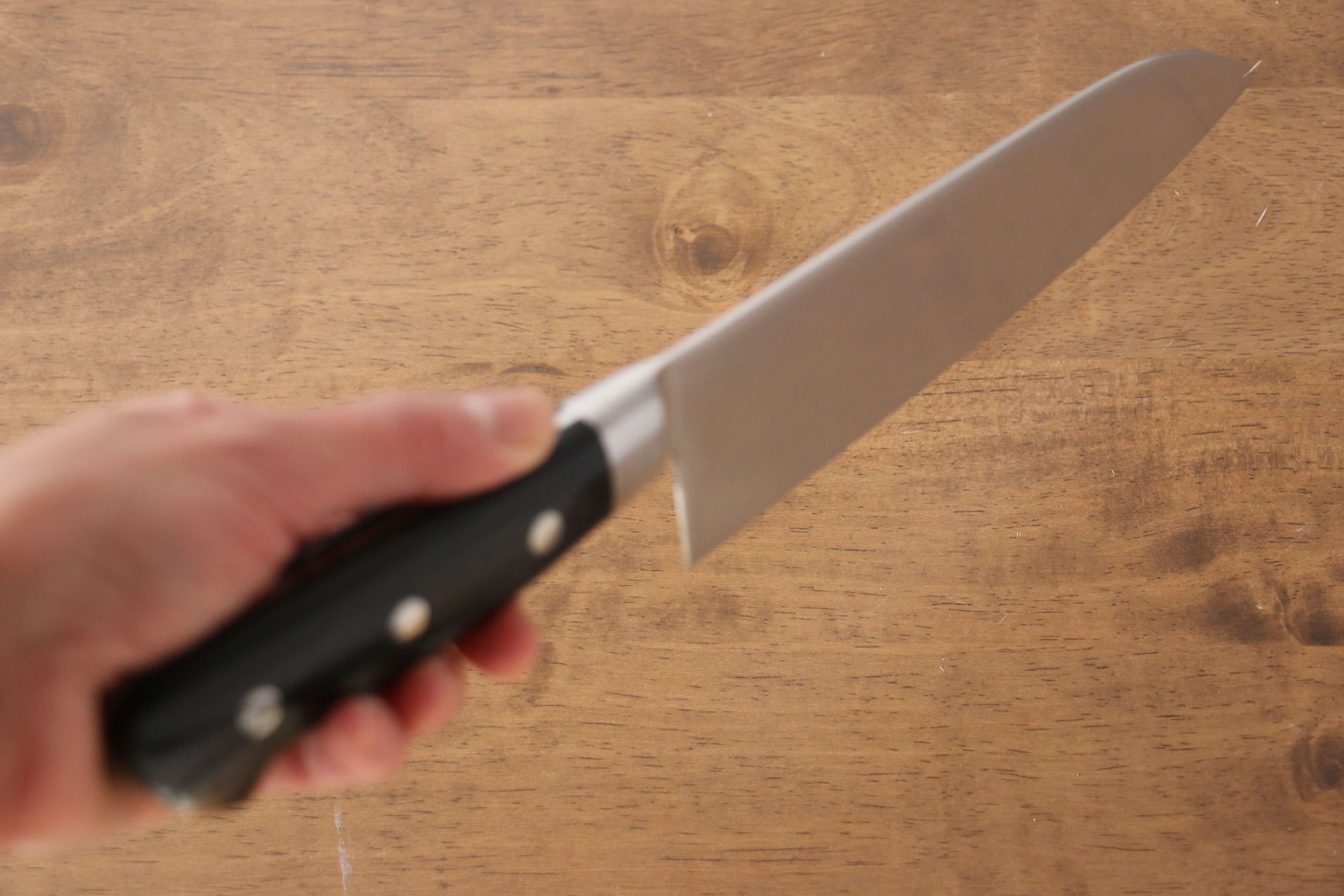 Iseya Molybdenum Santoku 180mm Black Pakka wood Handle - Japanny - Best Japanese Knife