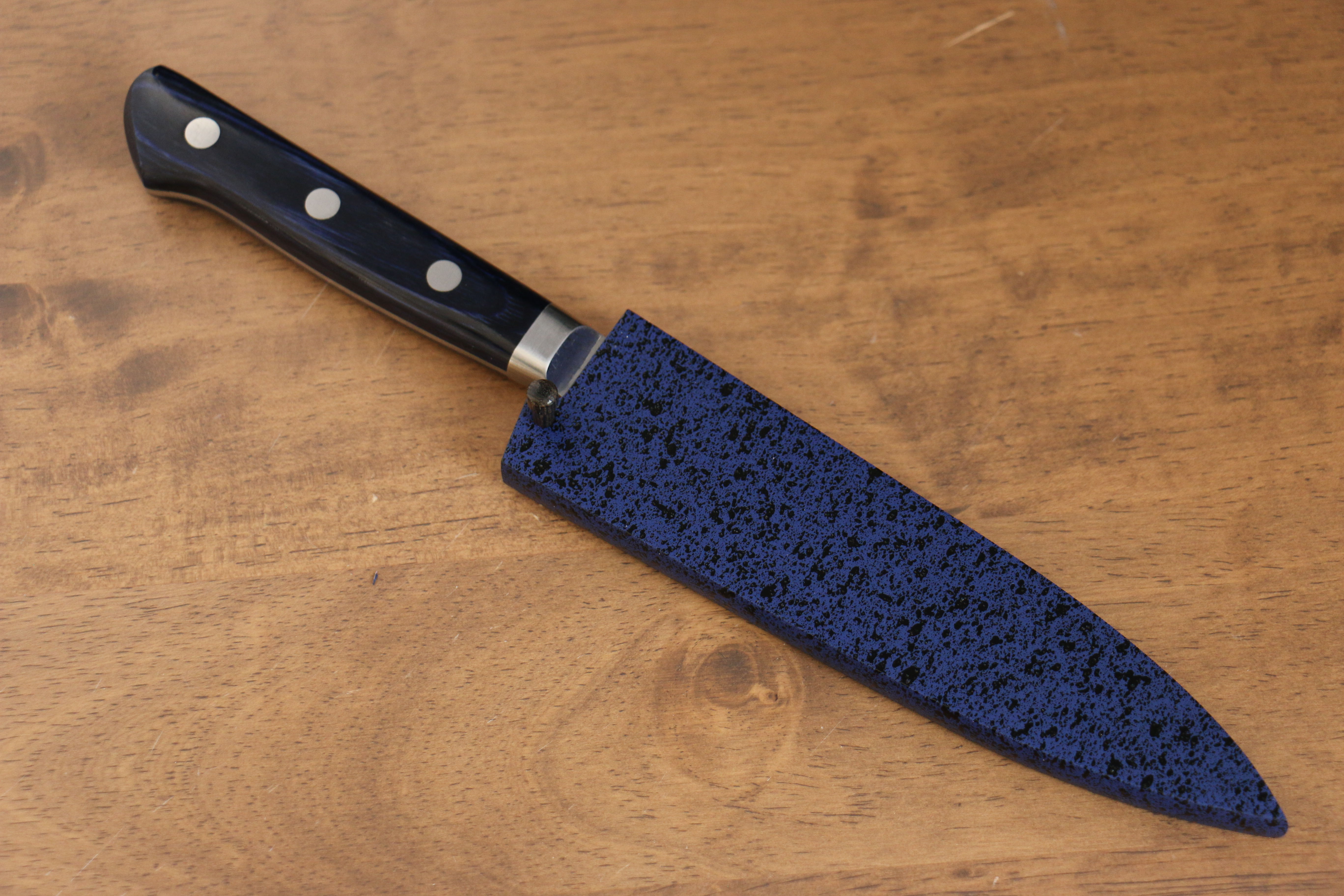 Blue Pakka wood Sheath for 120mm Petty-Utility with Plywood pin - Japanny - Best Japanese Knife