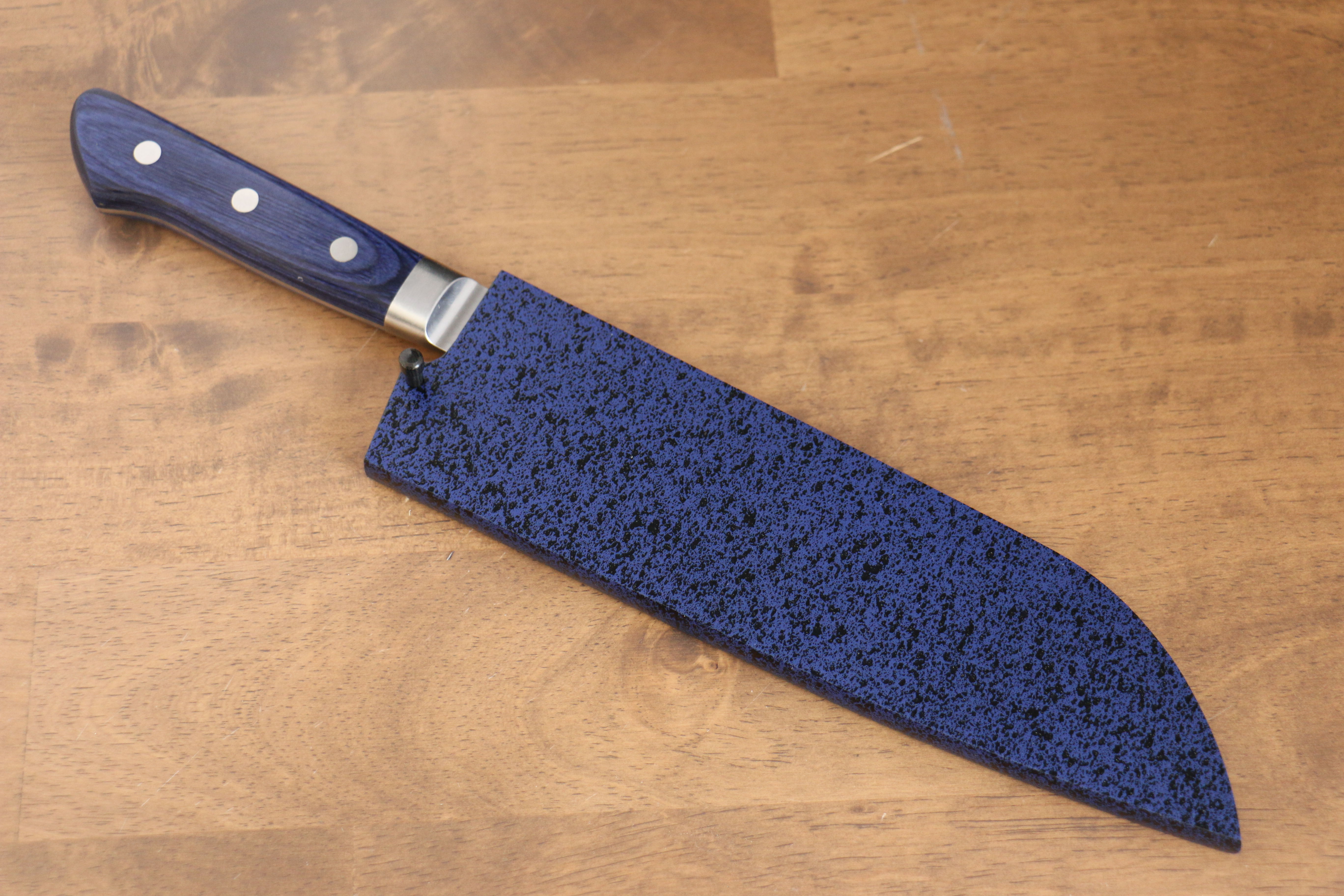 Blue Pakka wood Sheath for 180mm Santoku with Plywood pin - Japanny - Best Japanese Knife