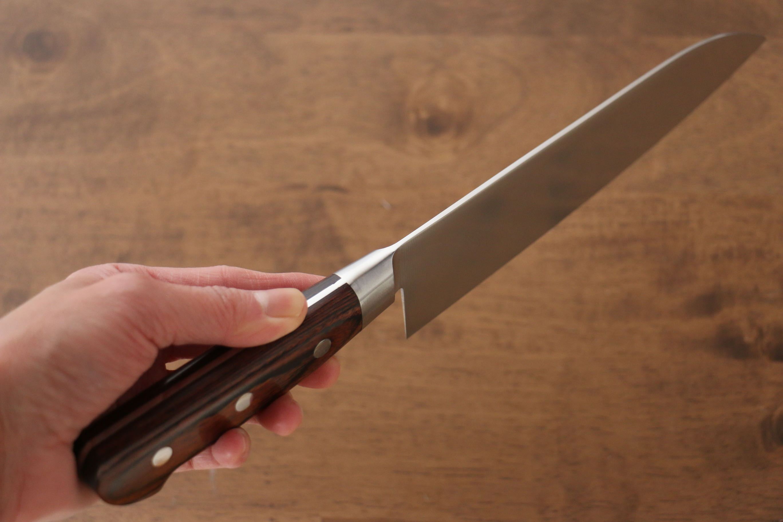 Iseya Molybdenum Santoku 180mm Mahogany Pakka wood Handle - Japanny - Best Japanese Knife