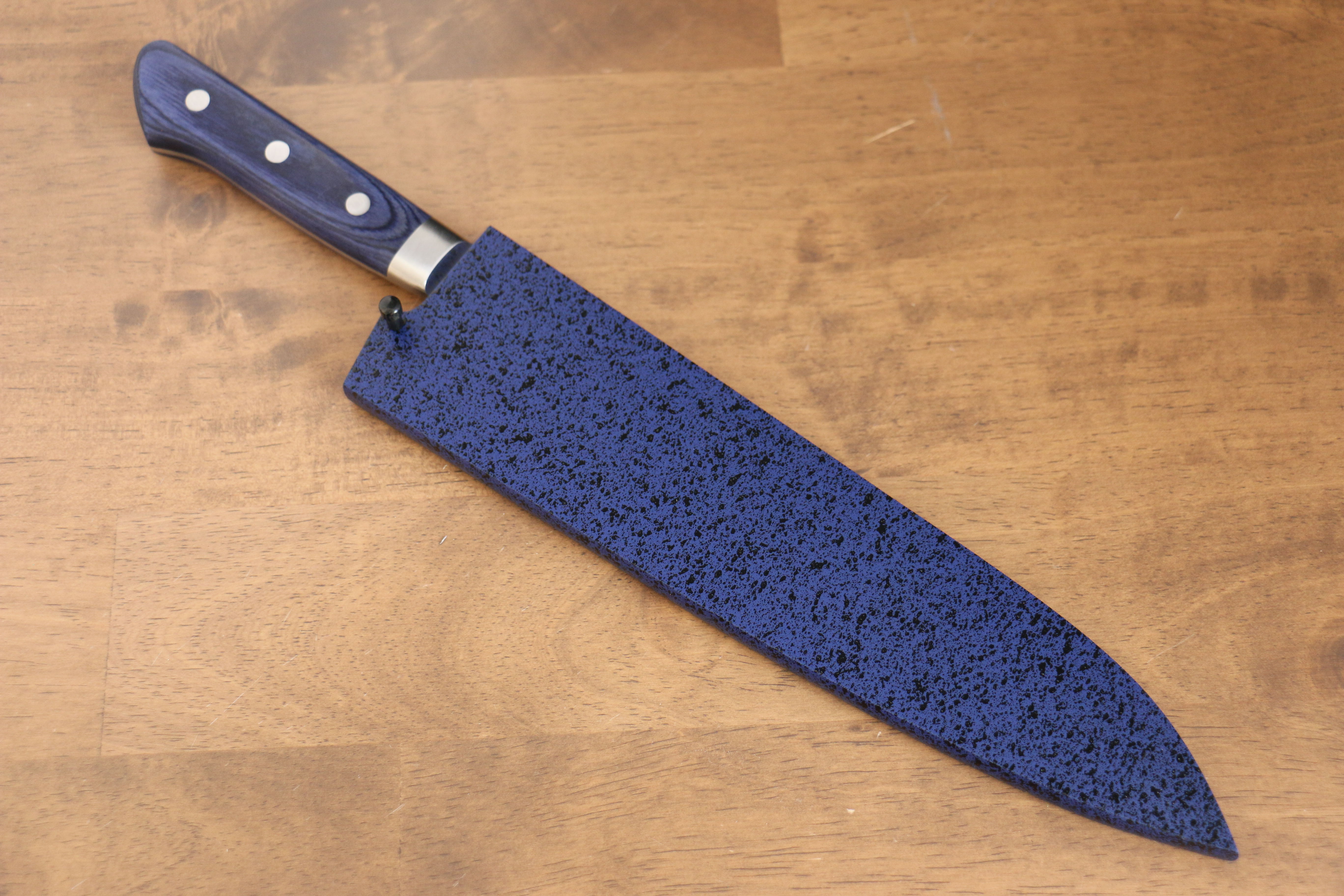 Blue Pakka wood Sheath for 210mm Gyuto with Plywood pin - Japanny - Best Japanese Knife