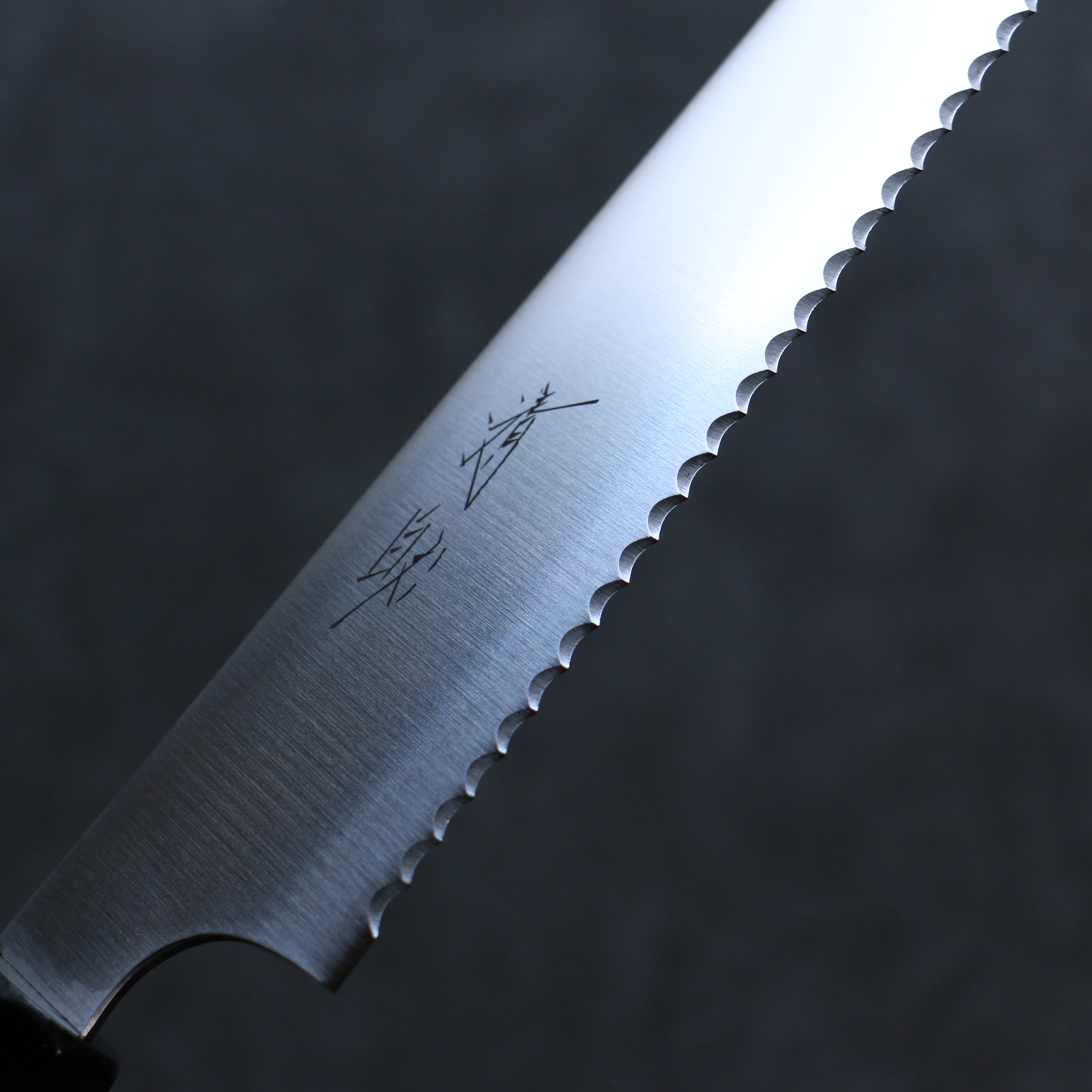 Seisuke Stainless Steel Bread Slicer 240mm Gray Pakka wood Handle - Japanny - Best Japanese Knife