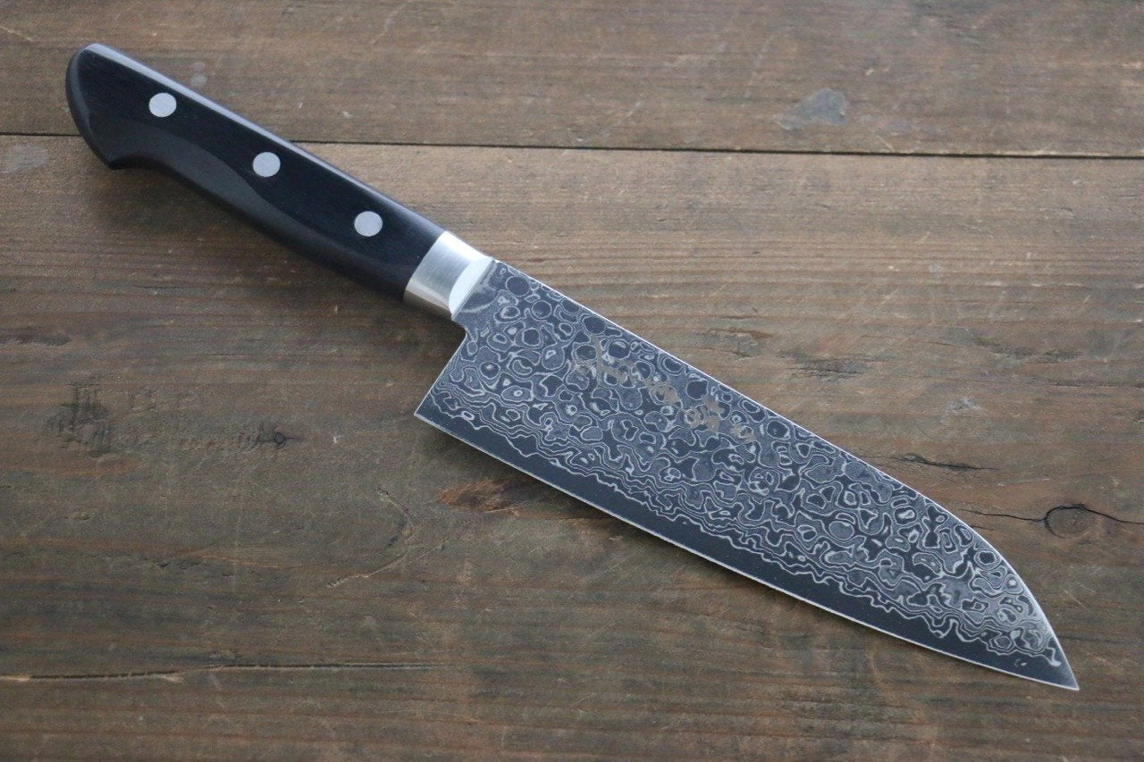 Sakai Takayuki AUS10 45 Layer Mirrored Finish Damascus Santoku 170mm - Japanny - Best Japanese Knife