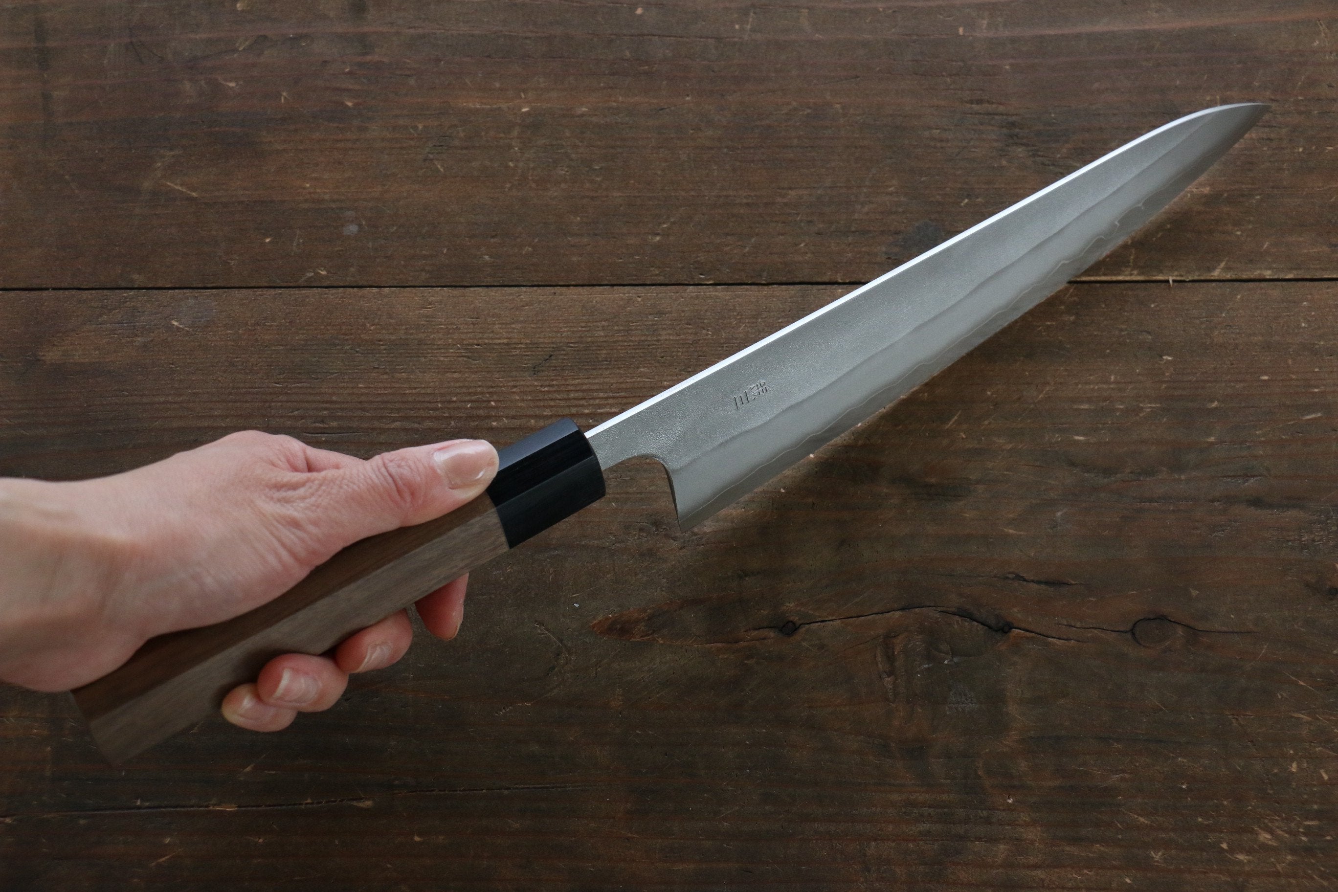 Nao Yamamoto Silver Steel No.3 Nashiji Gyuto 210mm Walnut Handle - Japanny - Best Japanese Knife