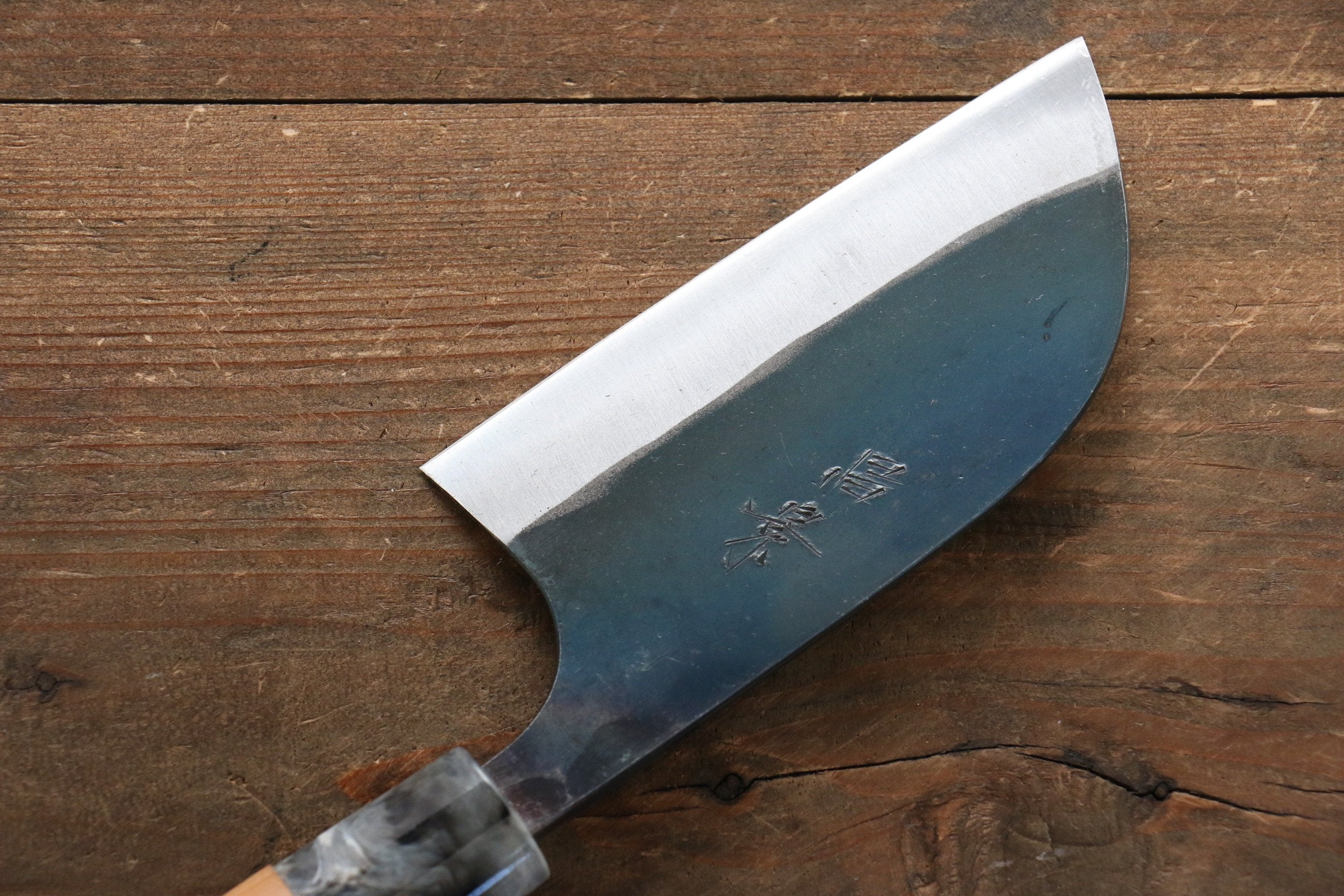 Masakage Masakage Mizu Blue Steel No.2 Black Finished Kamagata 115mm with American Cherry Handle - Japanny - Best Japanese Knife