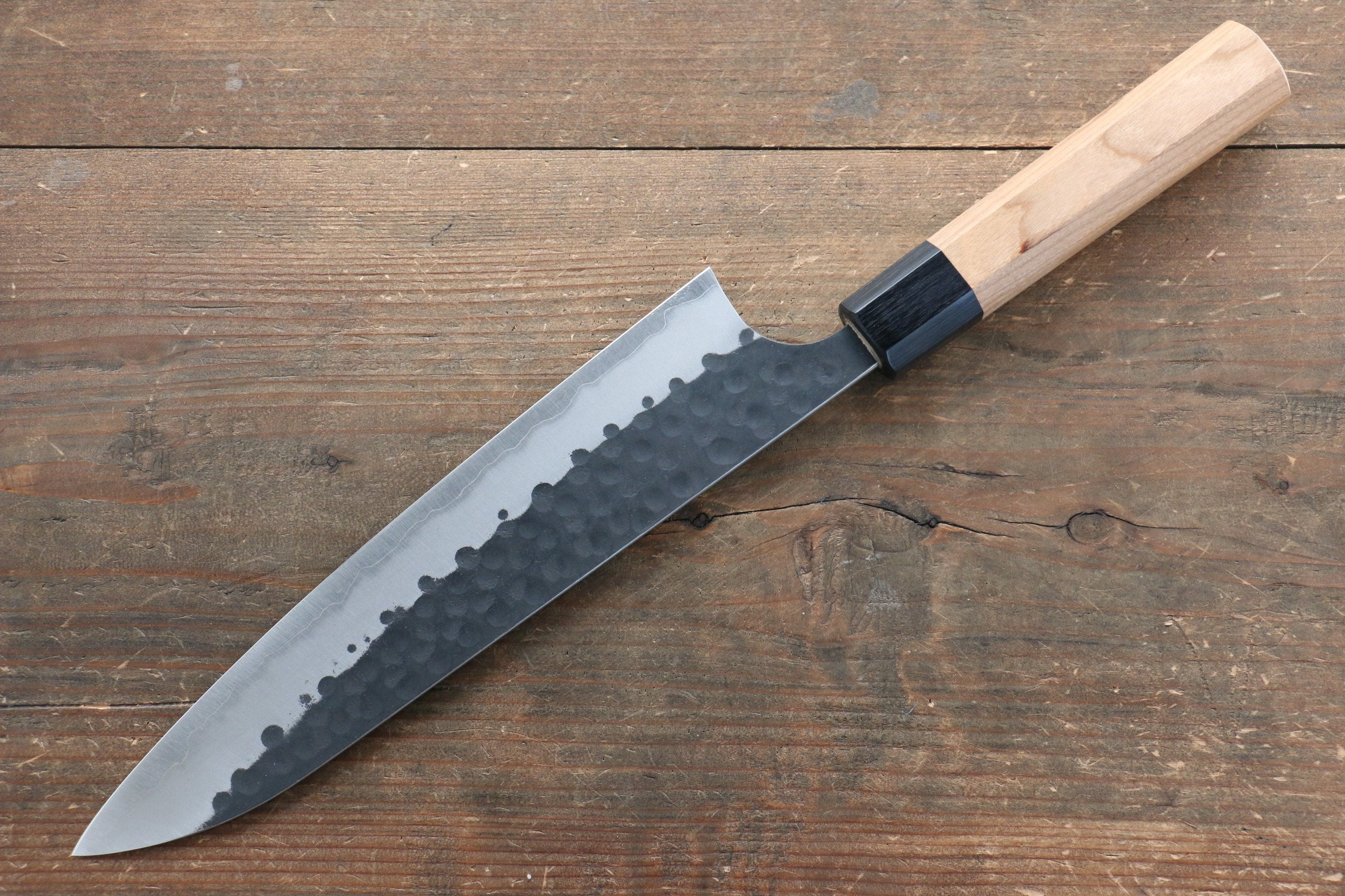Masakage Koishi Blue Super Black Finished Gyuto 210mm American Cherry Handle - Japanny - Best Japanese Knife