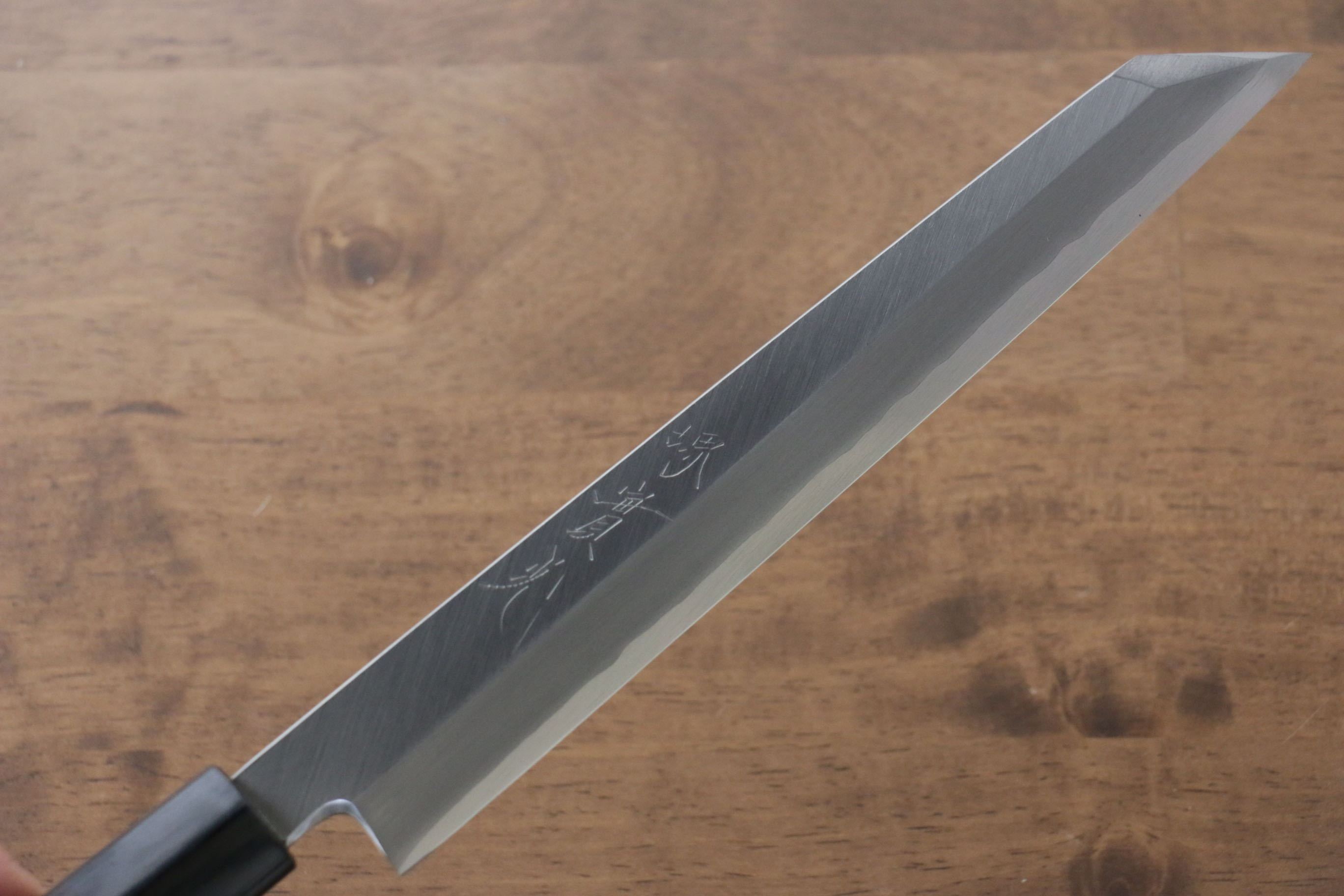 Jikko Silver Steel No.3 Kiritsuke Yanagiba 210mm Shitan Handle - Japanny - Best Japanese Knife