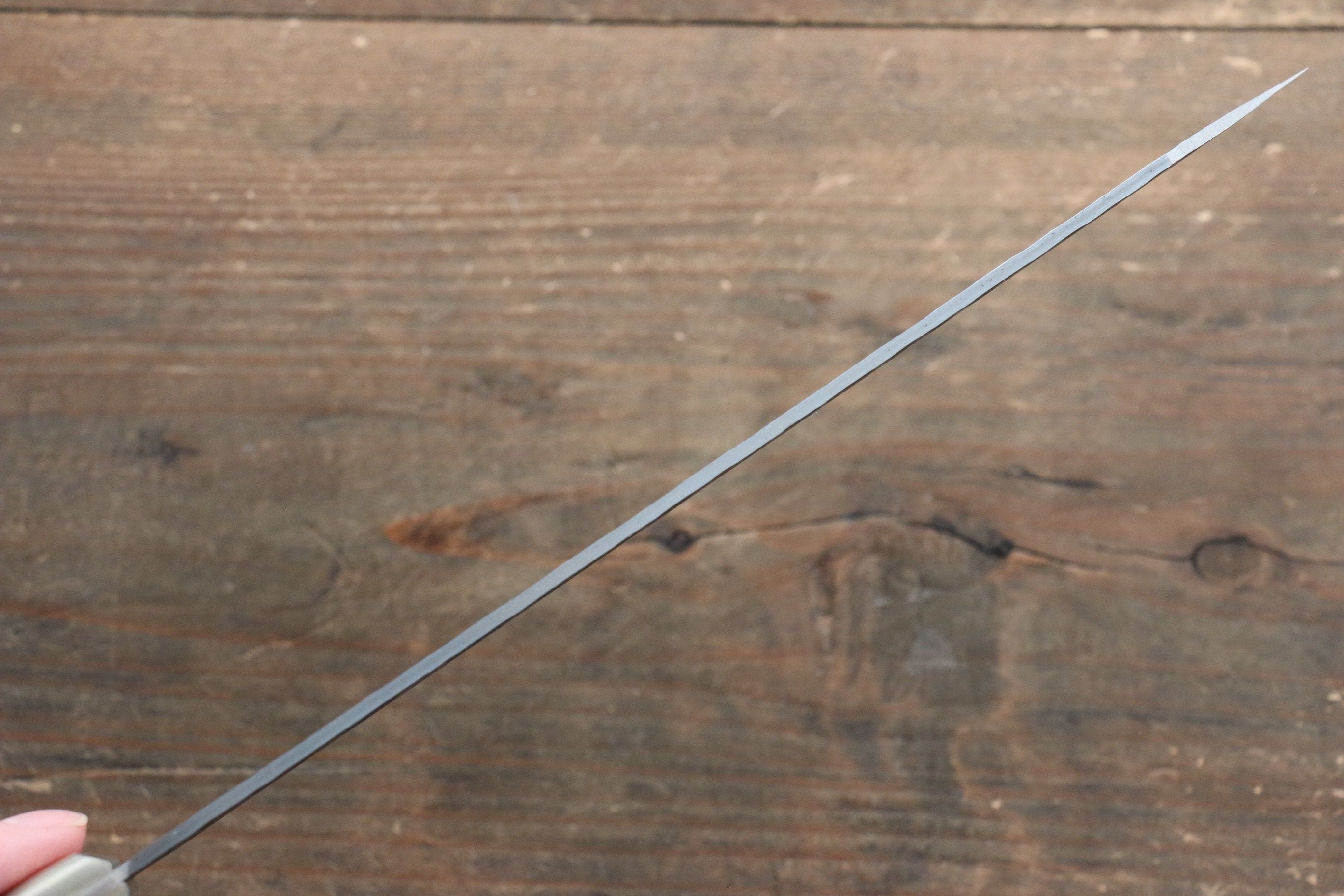 Seisuke Kurobeni Blue Super Hammered Kurouchi Kiritsuke Gyuto 210mm Red Pakka wood Handle - Japanny - Best Japanese Knife