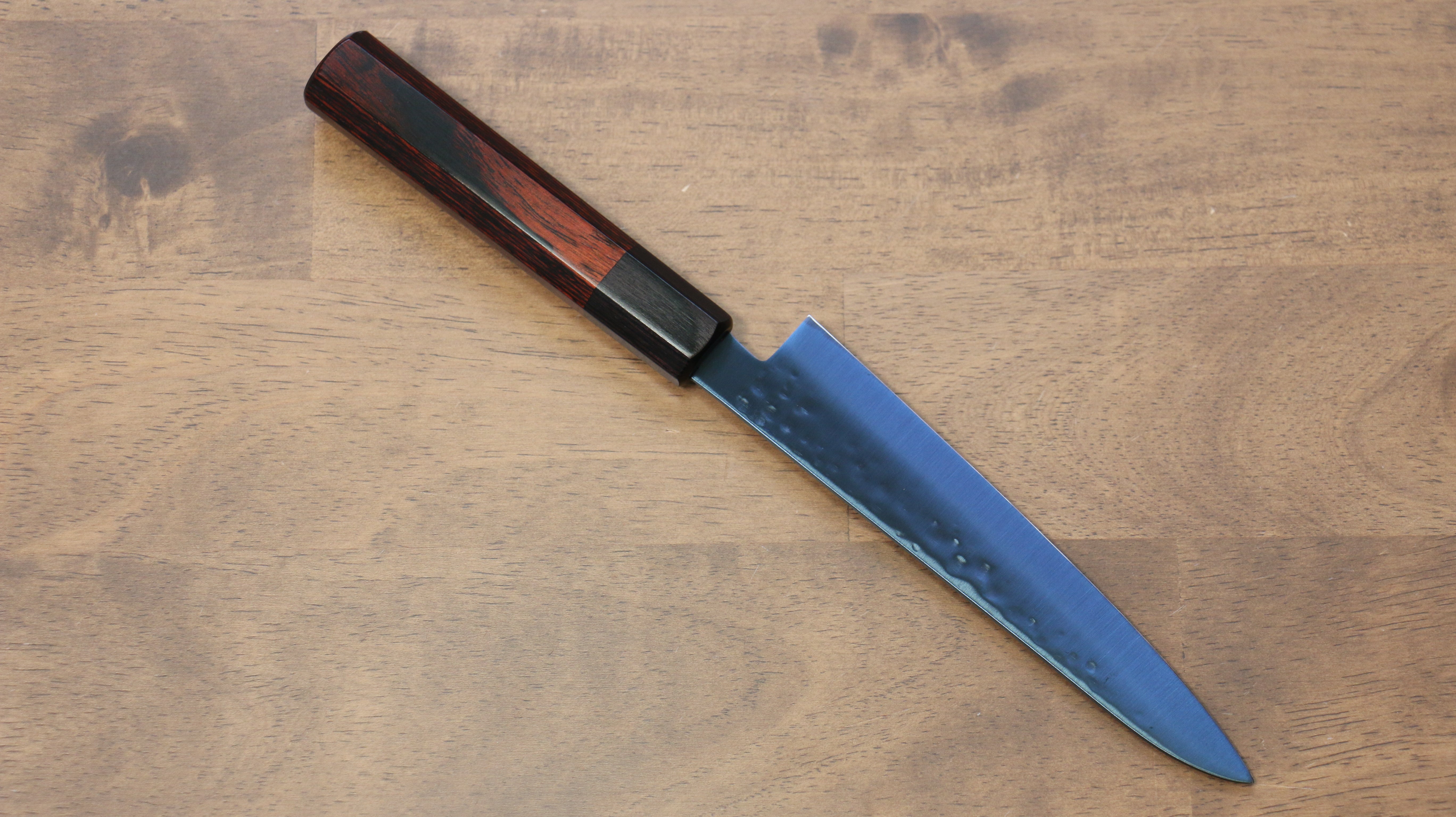 Seisuke SK-85 Ion plating Hammered Petty-Utility 150mm Red Pakka wood Handle - Japanny - Best Japanese Knife