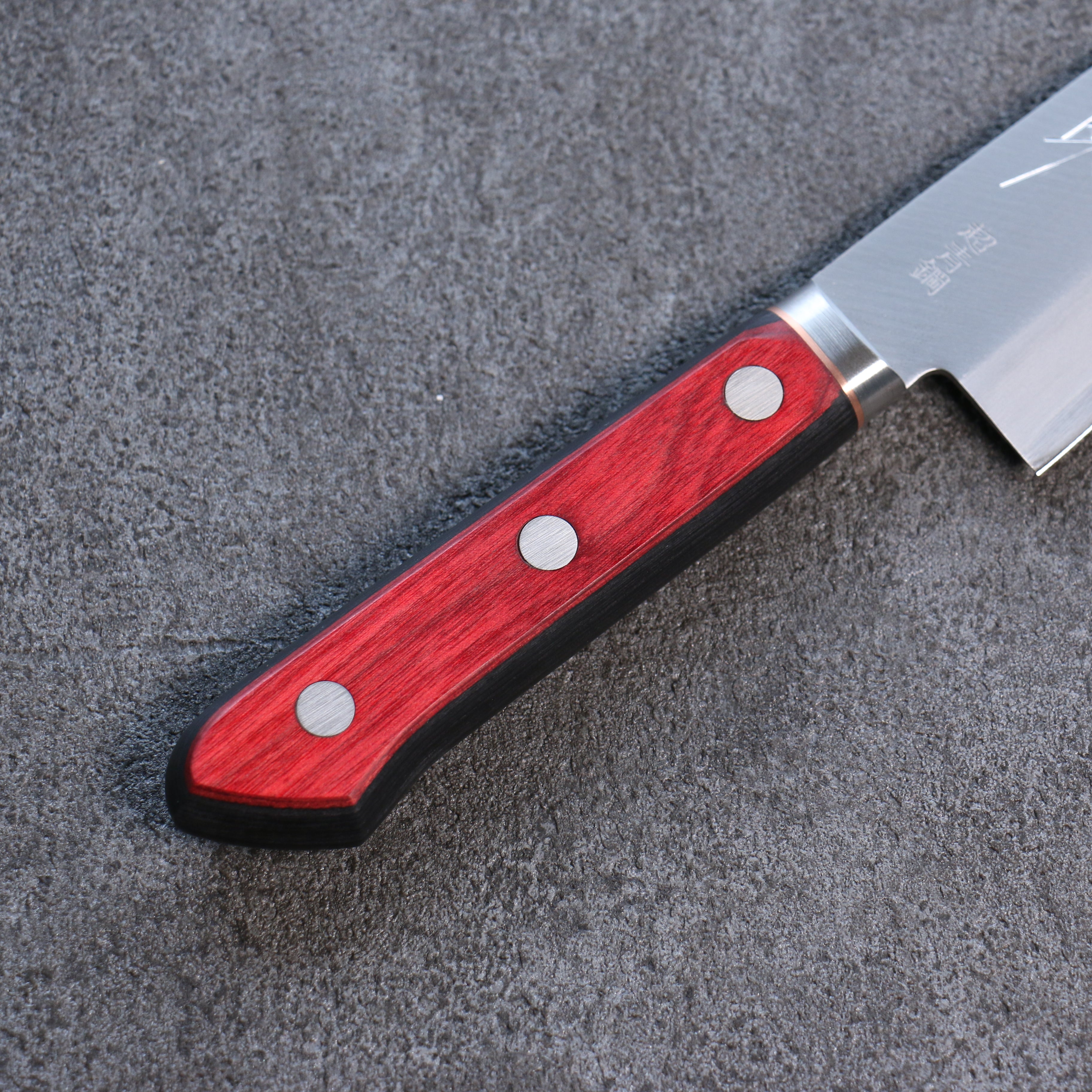 Seisuke Blue Super Migaki Finished Gyuto 180mm Red and Black Pakka wood Handle - Japanny - Best Japanese Knife