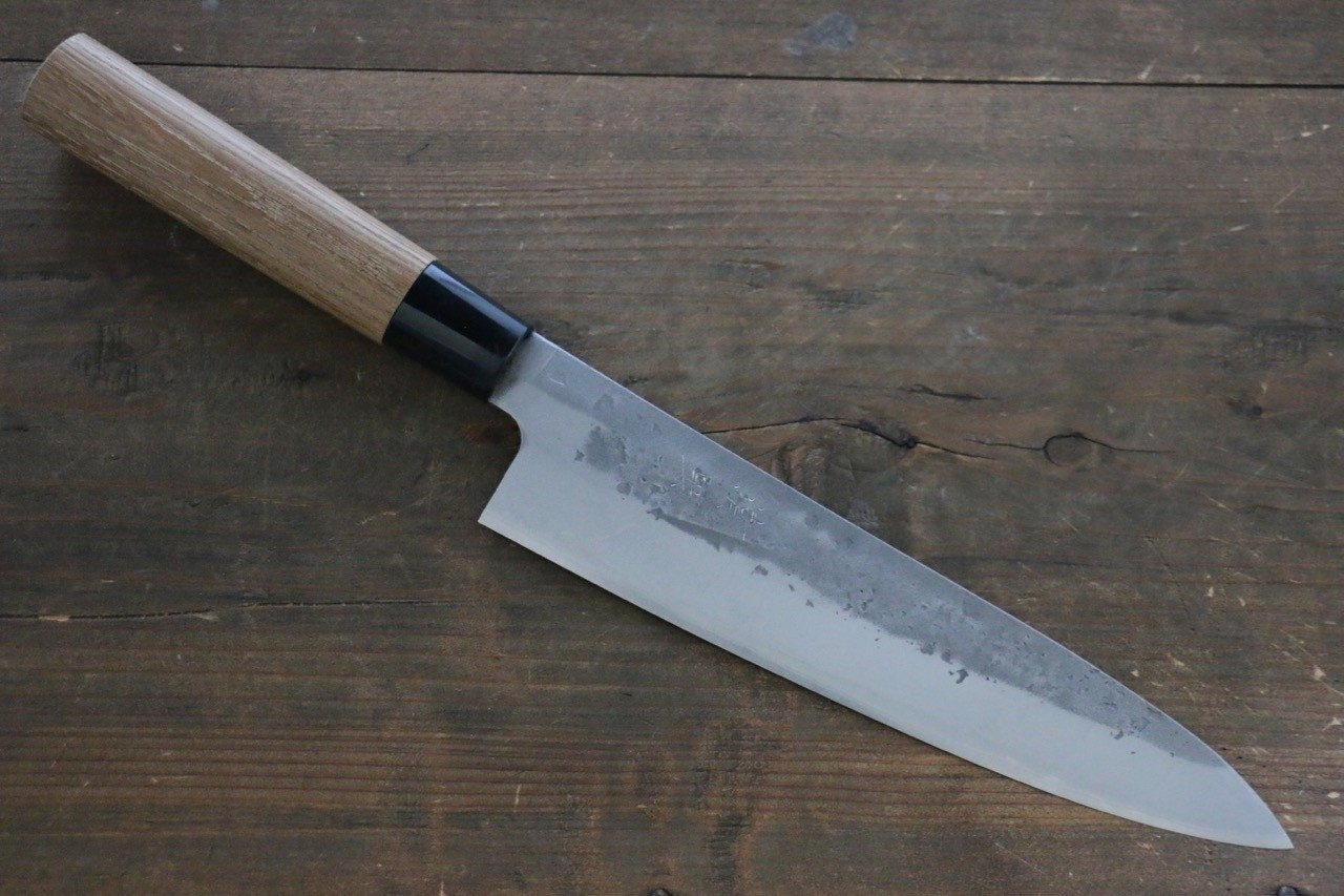Seisuke Blue Steel No.2 Nashiji Gyuto 210mm Chestnut Handle - Japanny - Best Japanese Knife
