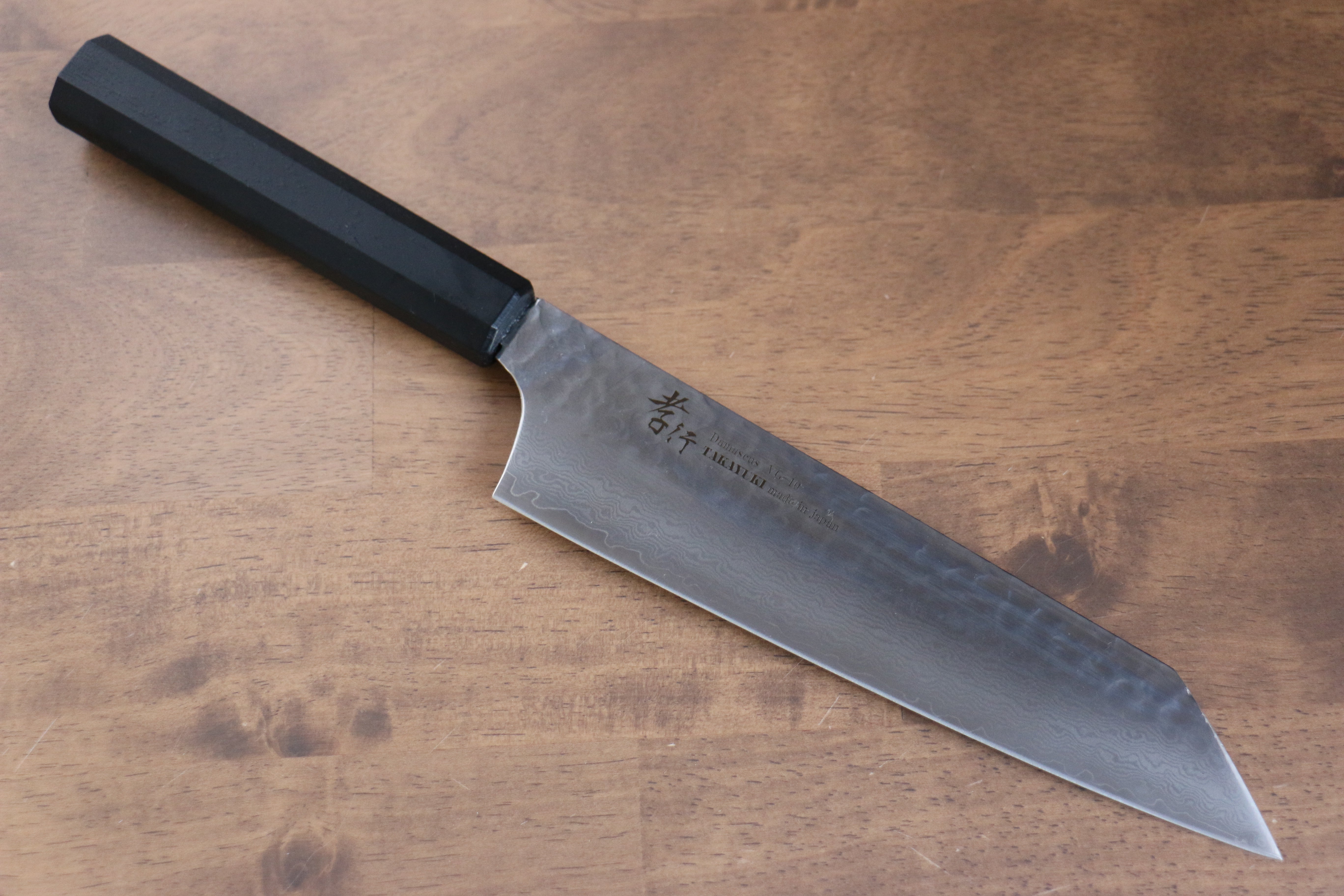Sakai Takayuki Nanairo VG10 33 Layer Kengata Gyuto 190mm ABS resin(Black Lacquered) Handle - Japanny - Best Japanese Knife
