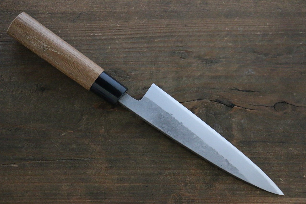 Seisuke Blue Steel No.2 Nashiji Petty-Utility 135mm Chestnut Handle - Japanny - Best Japanese Knife