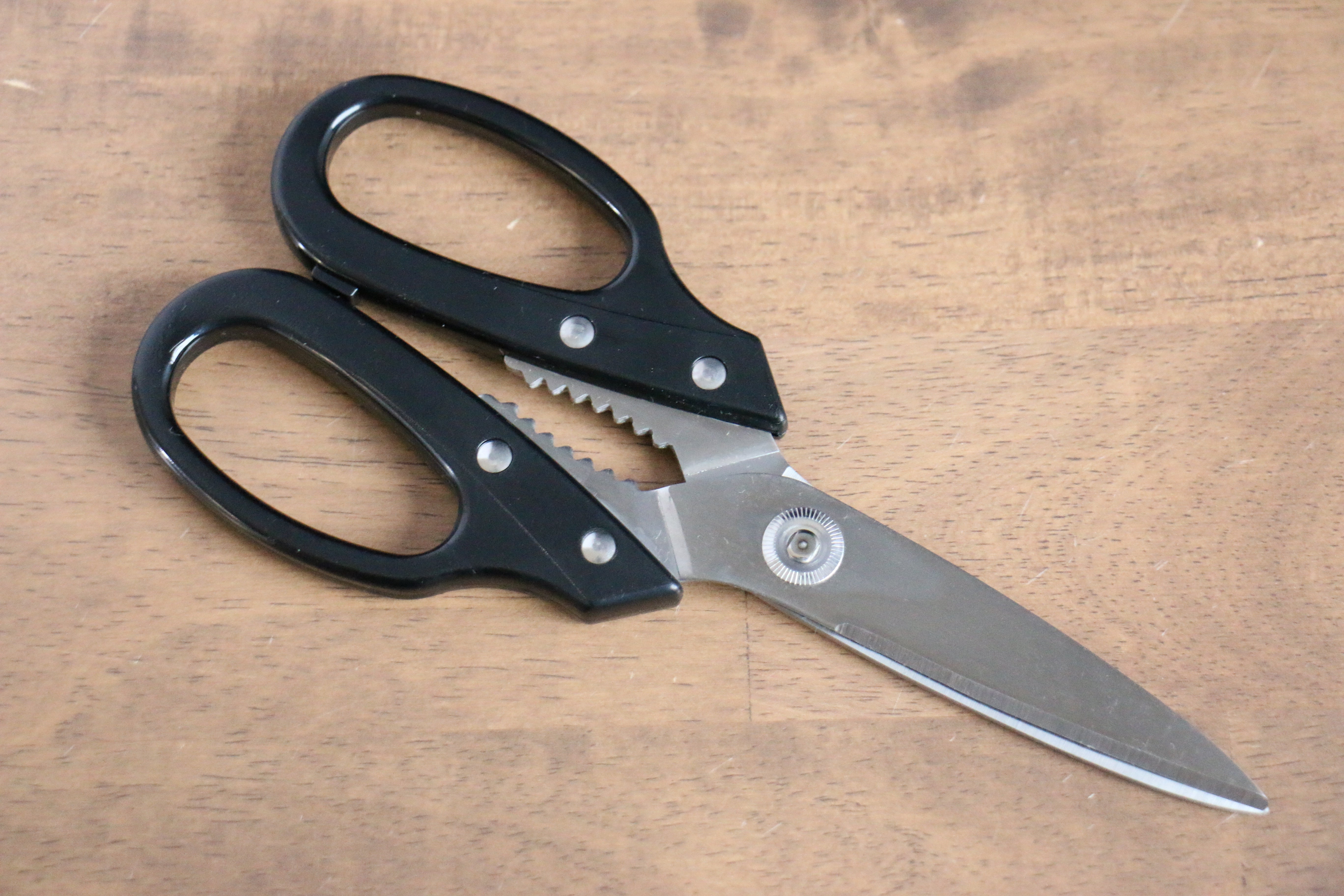 Stainless Steel Kitchen Scissors Black Plastic Handle - Japanny - Best Japanese Knife