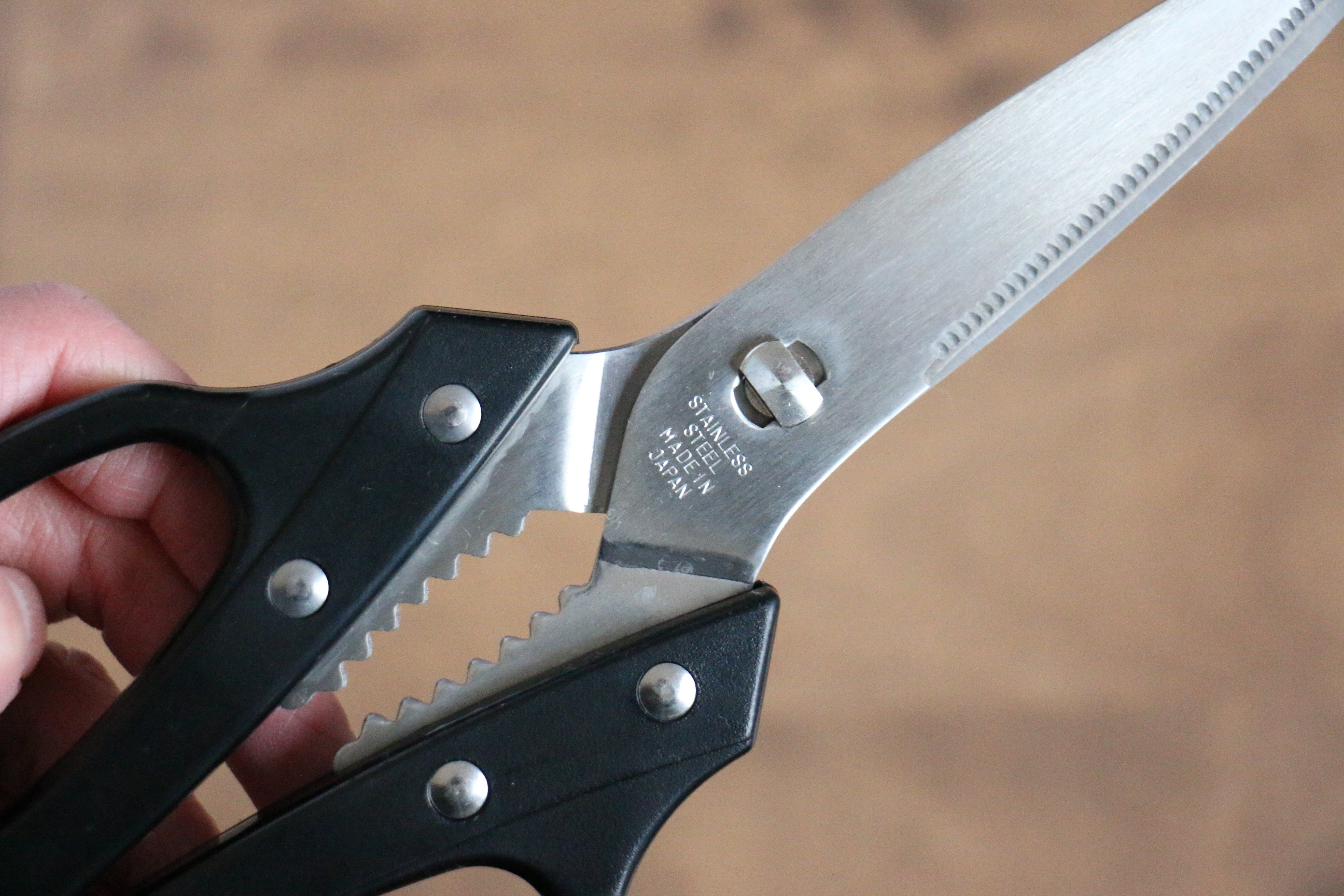 Stainless Steel Kitchen Scissors Black Plastic Handle - Japanny - Best Japanese Knife