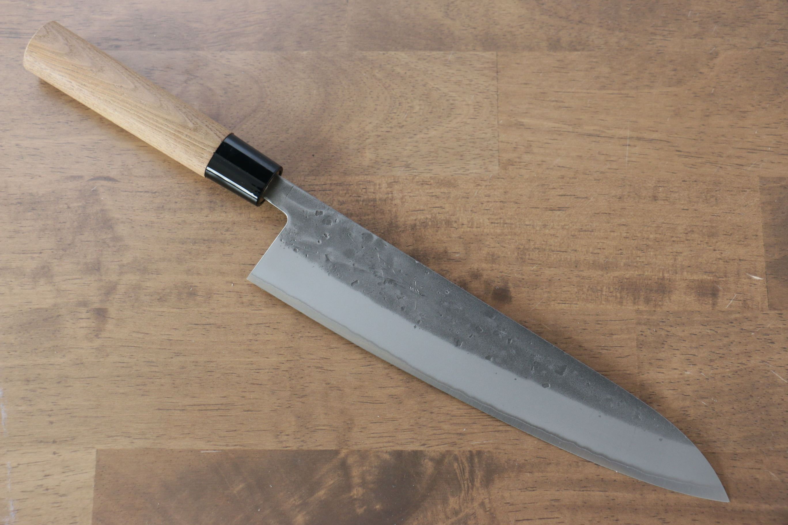 Seisuke Blue Steel No.2 Nashiji Gyuto 240mm Chestnut Handle - Japanny - Best Japanese Knife