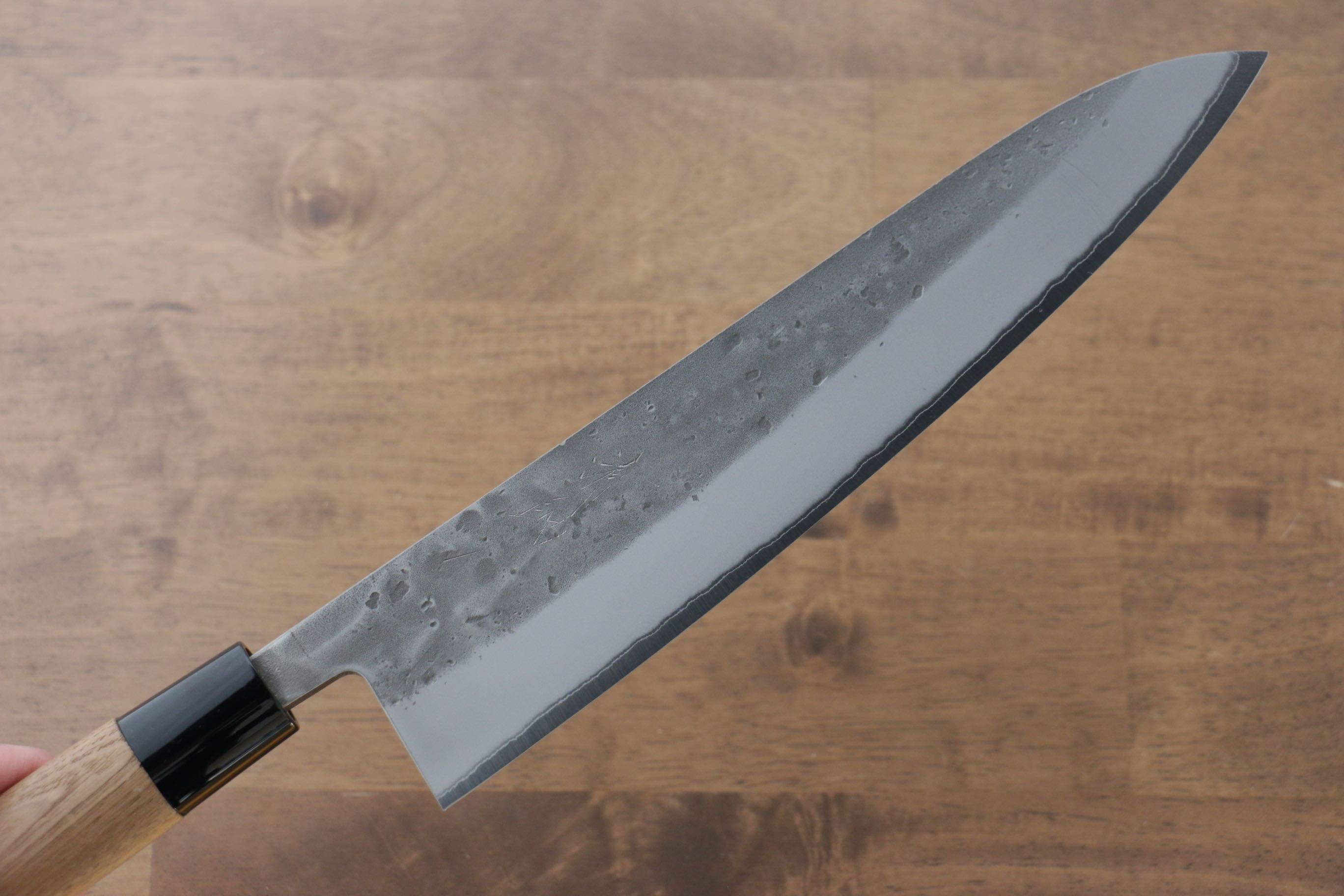 Seisuke Blue Steel No.2 Nashiji Gyuto 240mm Chestnut Handle - Japanny - Best Japanese Knife