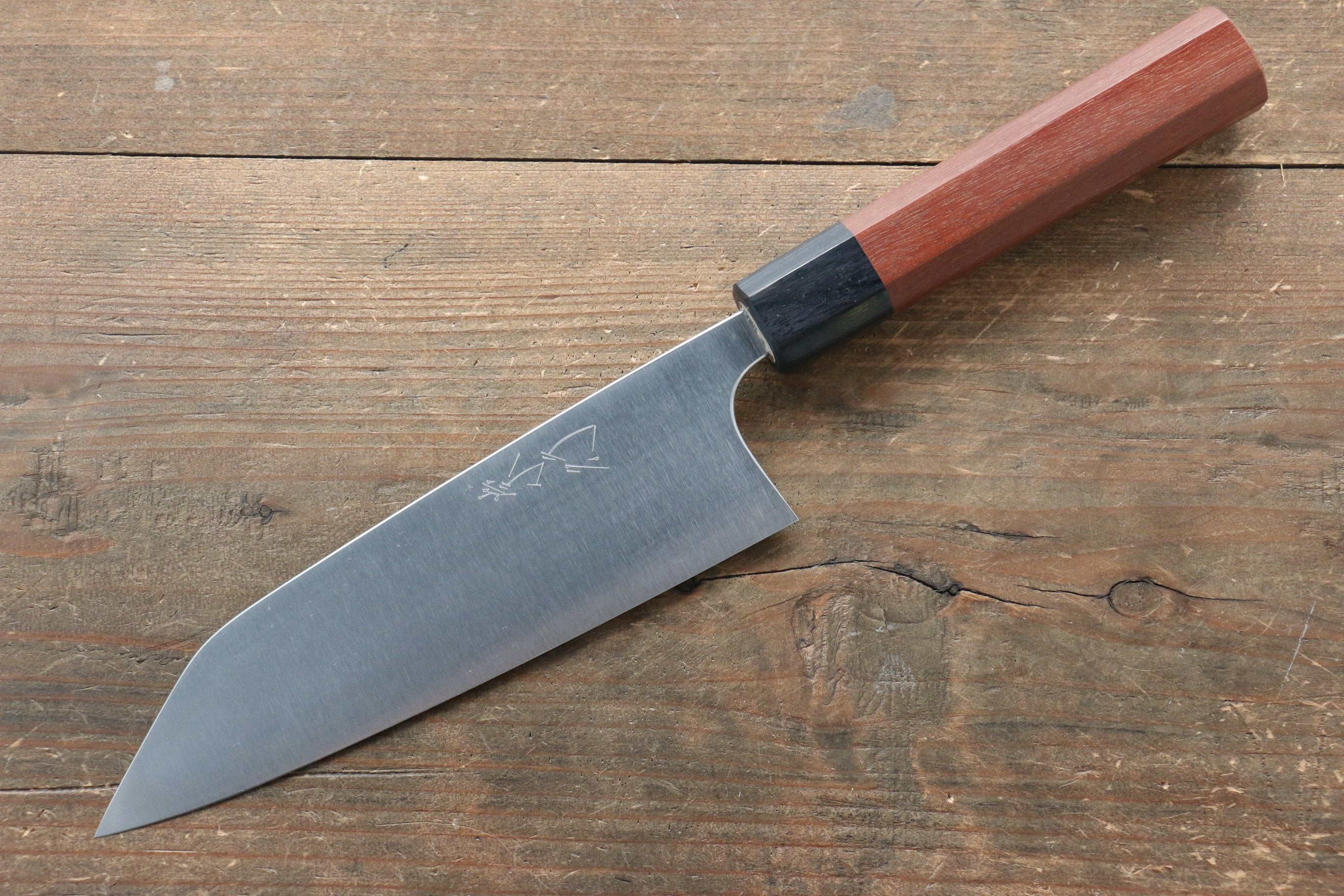 Shibata Takayuki Koutetsu Blue Super Santoku 165mm Jarrah Handle - Japanny - Best Japanese Knife