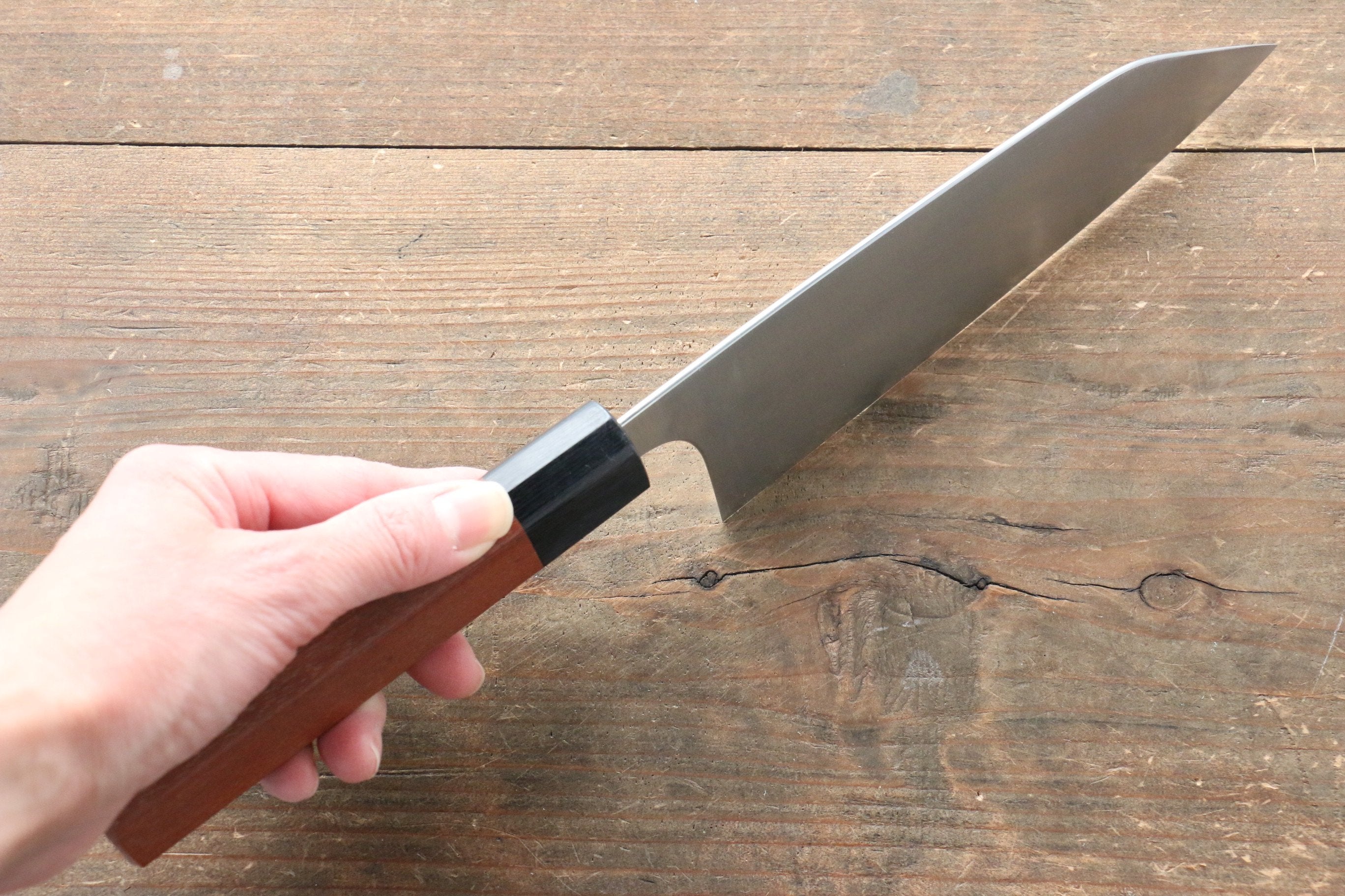 Shibata Takayuki Koutetsu Blue Super Santoku 165mm Jarrah Handle - Japanny - Best Japanese Knife