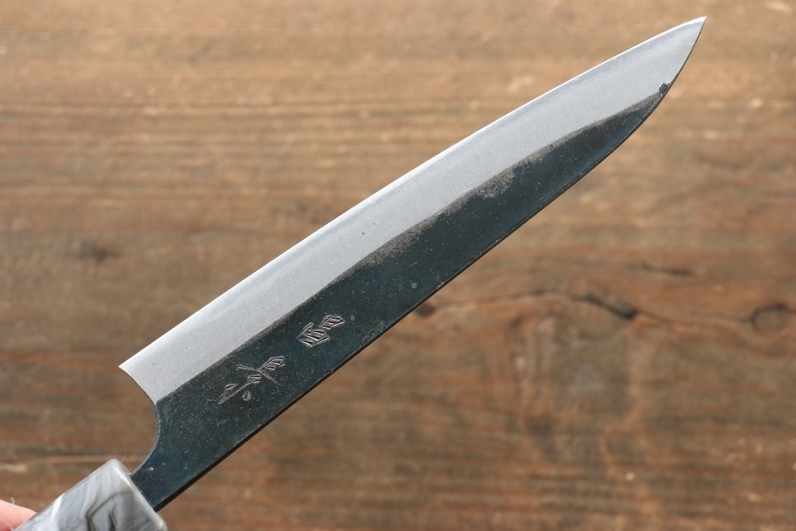 Masakage Mizu Blue Steel No.2 Black Finished Petty-Utility 150mm American Cherry Handle - Japanny - Best Japanese Knife
