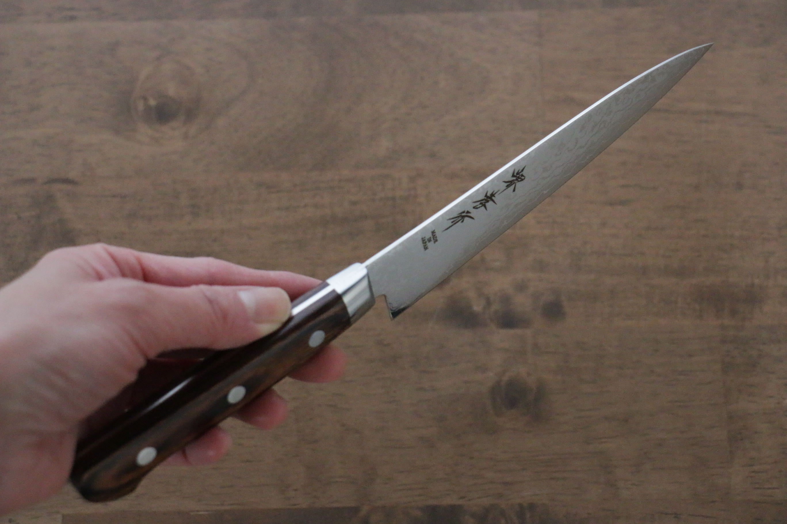 Sakai Takayuki VG10 17 Layer Damascus Mirrored Finish Petty-Utility 135mm - Japanny - Best Japanese Knife