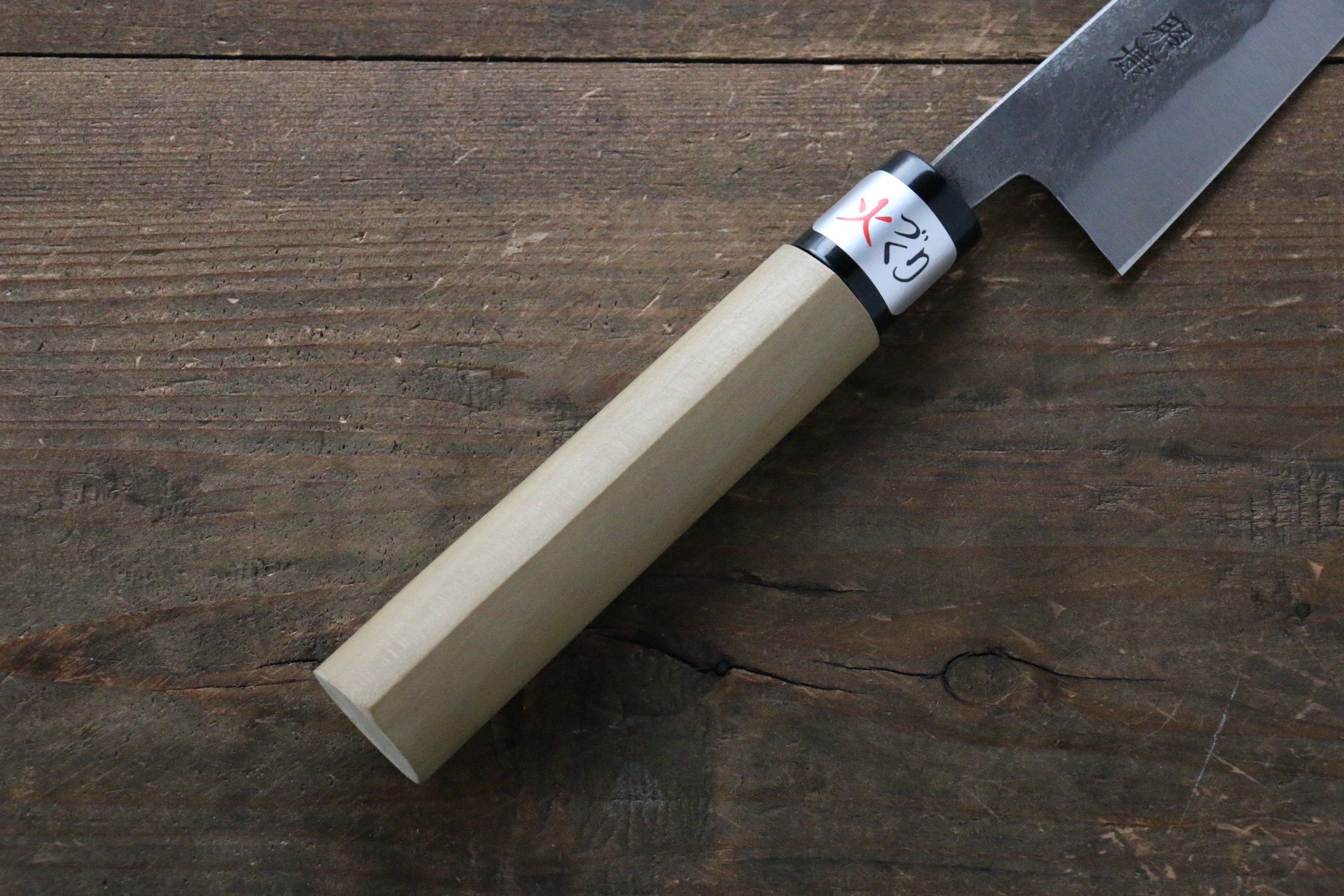 Fujiwara Teruyasu White Steel No.1 Nashiji Petty-Utility 135mm with Magnolia Handle - Japanny - Best Japanese Knife
