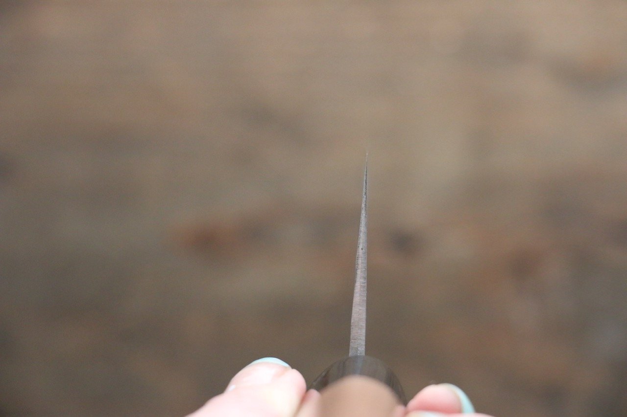 Kunihira Tanzo VG1 Hammered Santoku 170mm Walnut Handle - Japanny - Best Japanese Knife