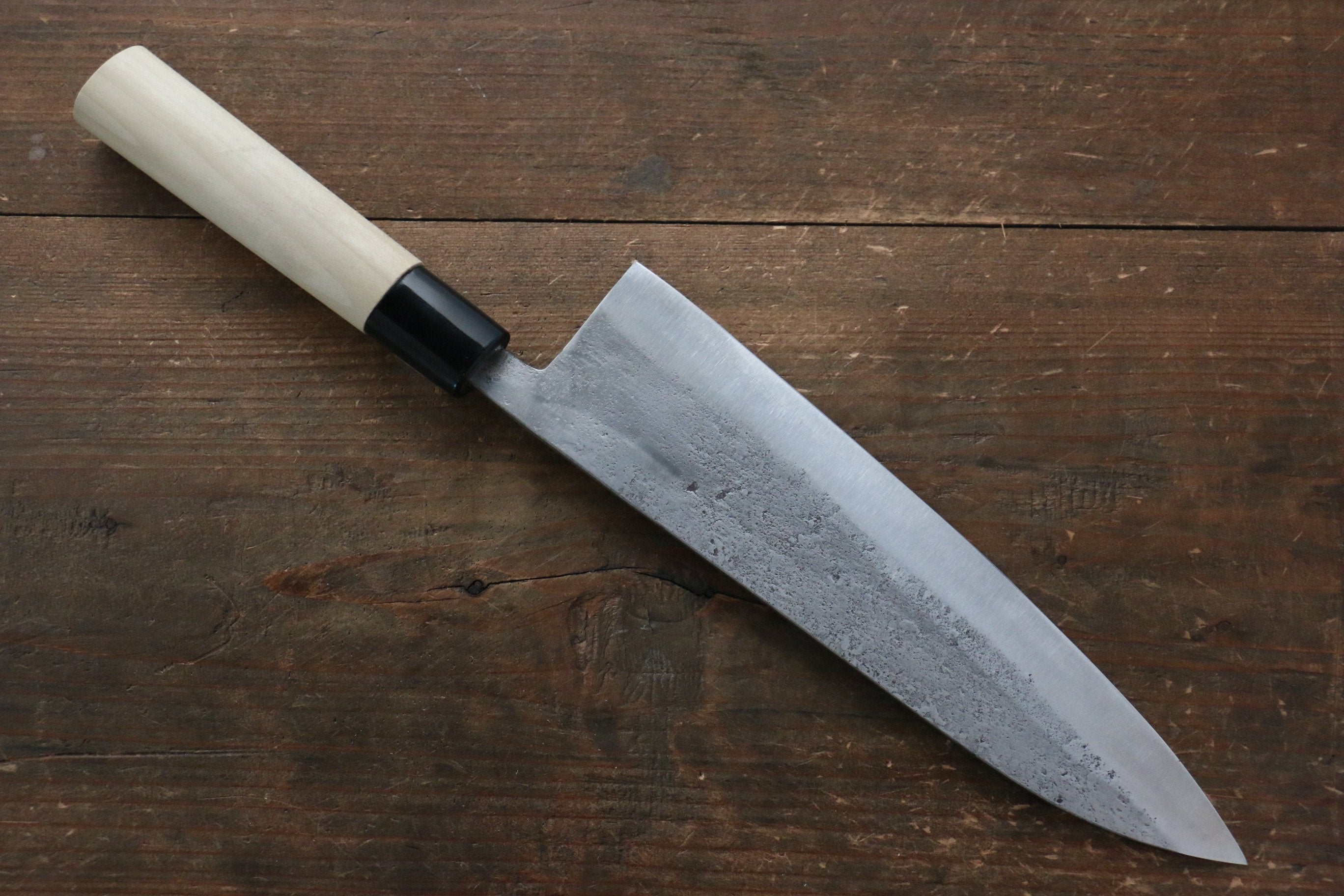 Fujiwara Teruyasu White Steel No.1 Nashiji Gyuto 210mm with Magnolia Handle - Japanny - Best Japanese Knife