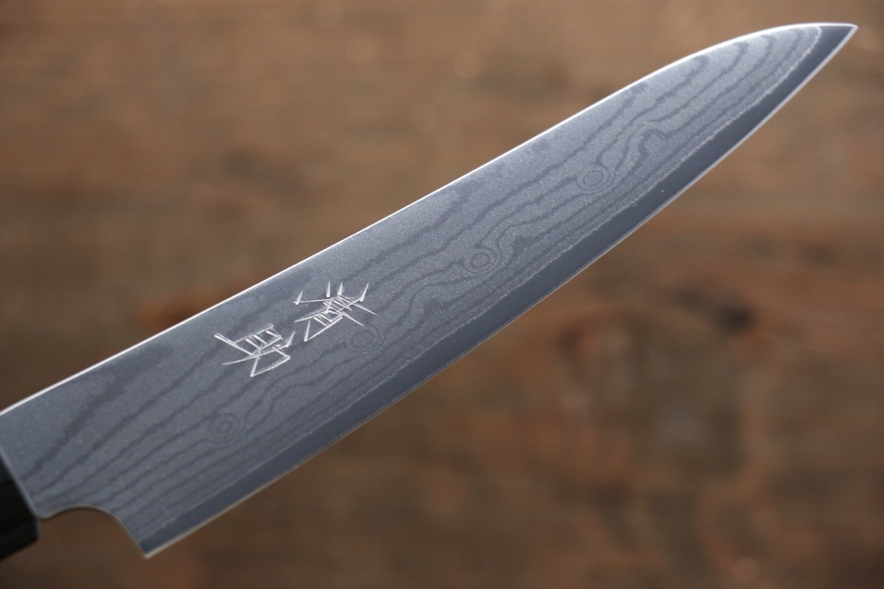 Seisuke VG10 37 Layer Damascus Petty-Utility 130mm Cherry Tree Handle - Japanny - Best Japanese Knife