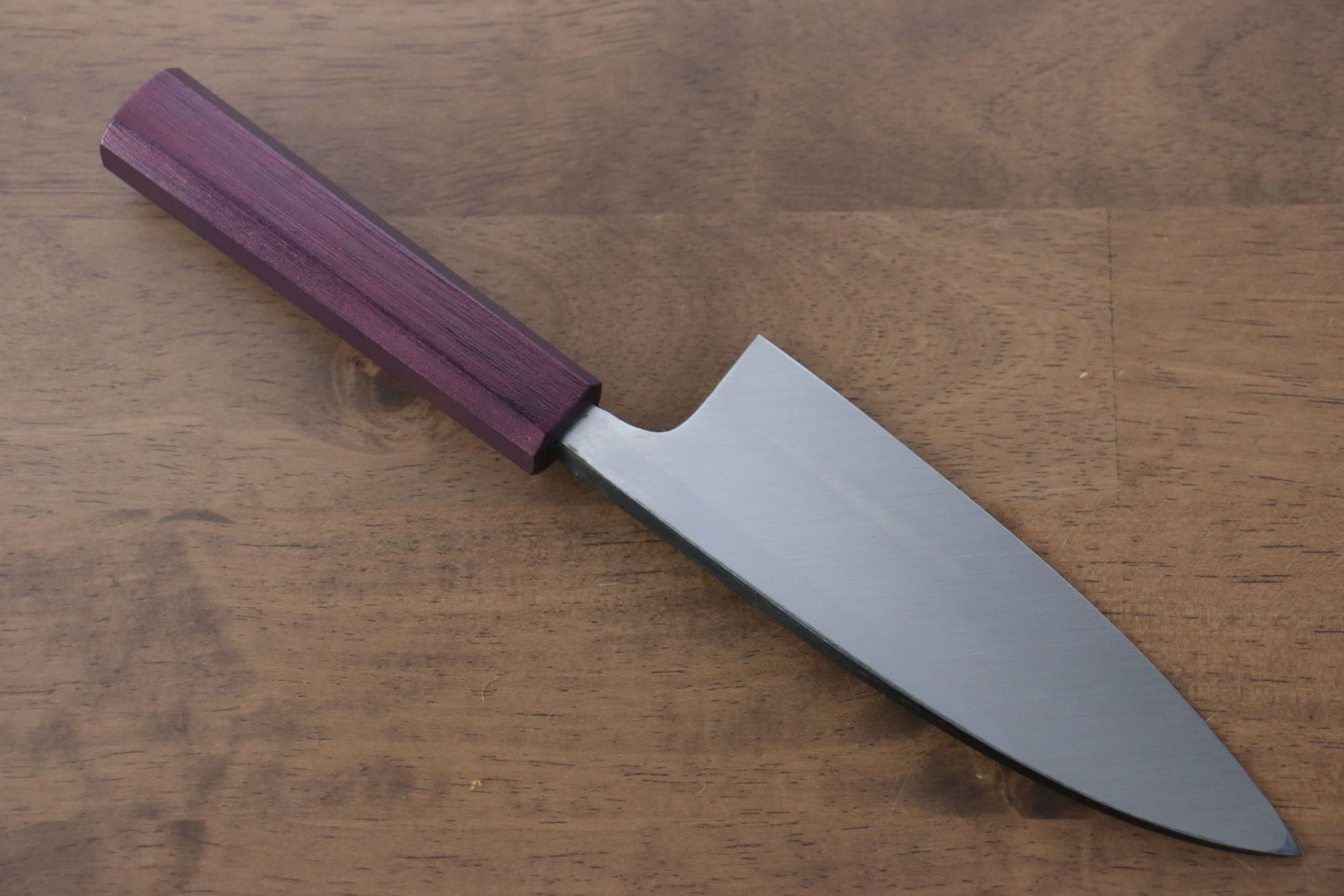 Seisuke White Steel No.2 Kurouchi Deba 150mm Purple Lacquered Handle - Japanny - Best Japanese Knife