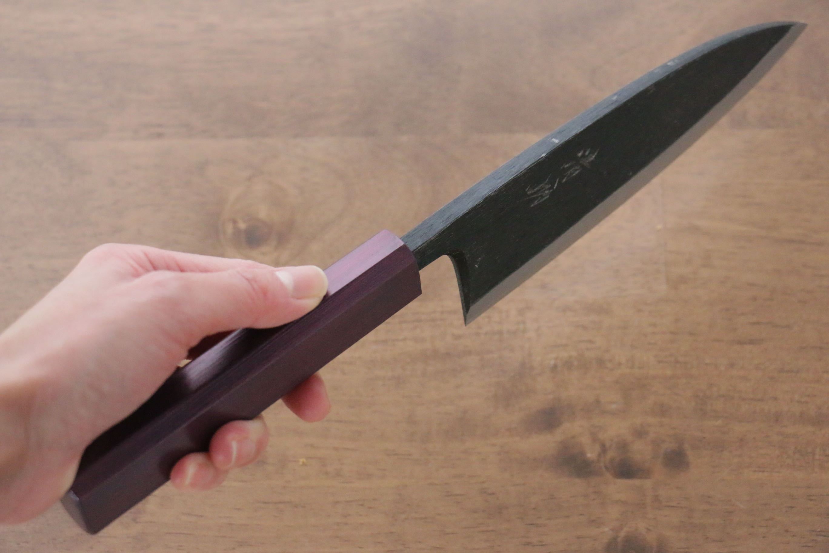 Seisuke White Steel No.2 Kurouchi Deba 165mm Purple Lacquered Handle - Japanny - Best Japanese Knife