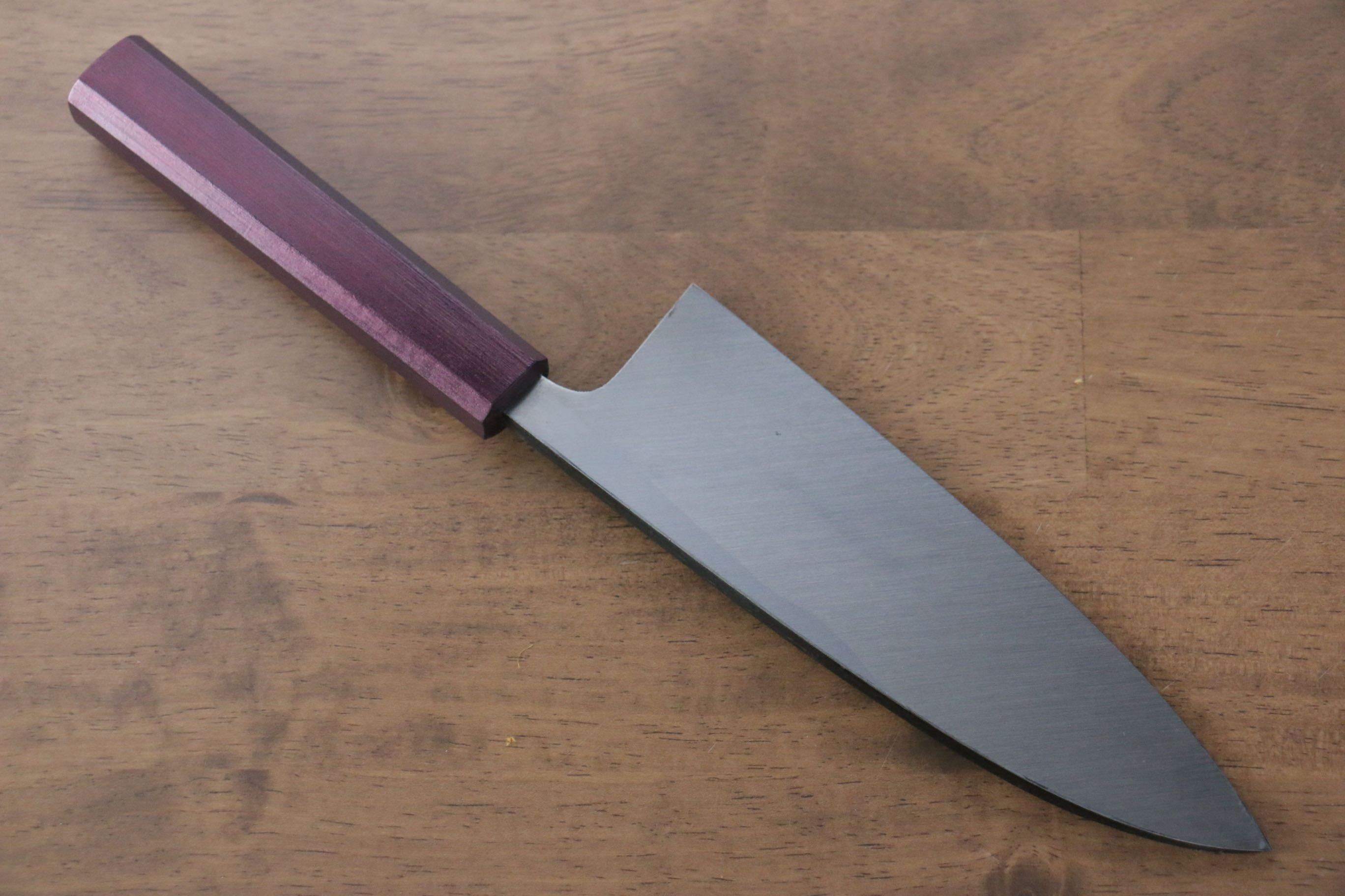 Seisuke White Steel No.2 Kurouchi Deba 180mm Purple Lacquered Handle - Japanny - Best Japanese Knife