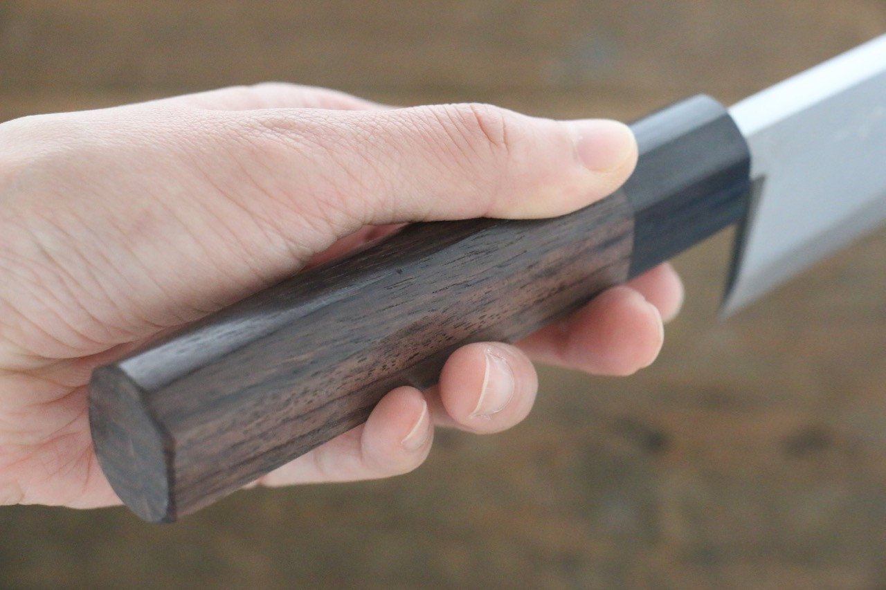 Hideo Kitaoka White Steel No.2 Damascus Deba 165mm Shitan Handle - Japanny - Best Japanese Knife