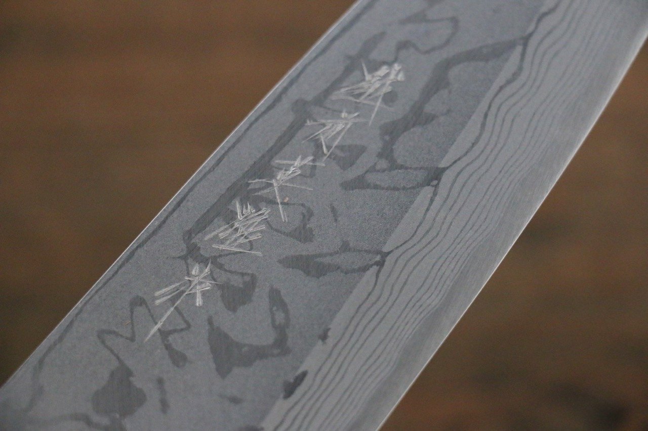 Hideo Kitaoka White Steel No.2 Damascus Deba 165mm Shitan Handle - Japanny - Best Japanese Knife