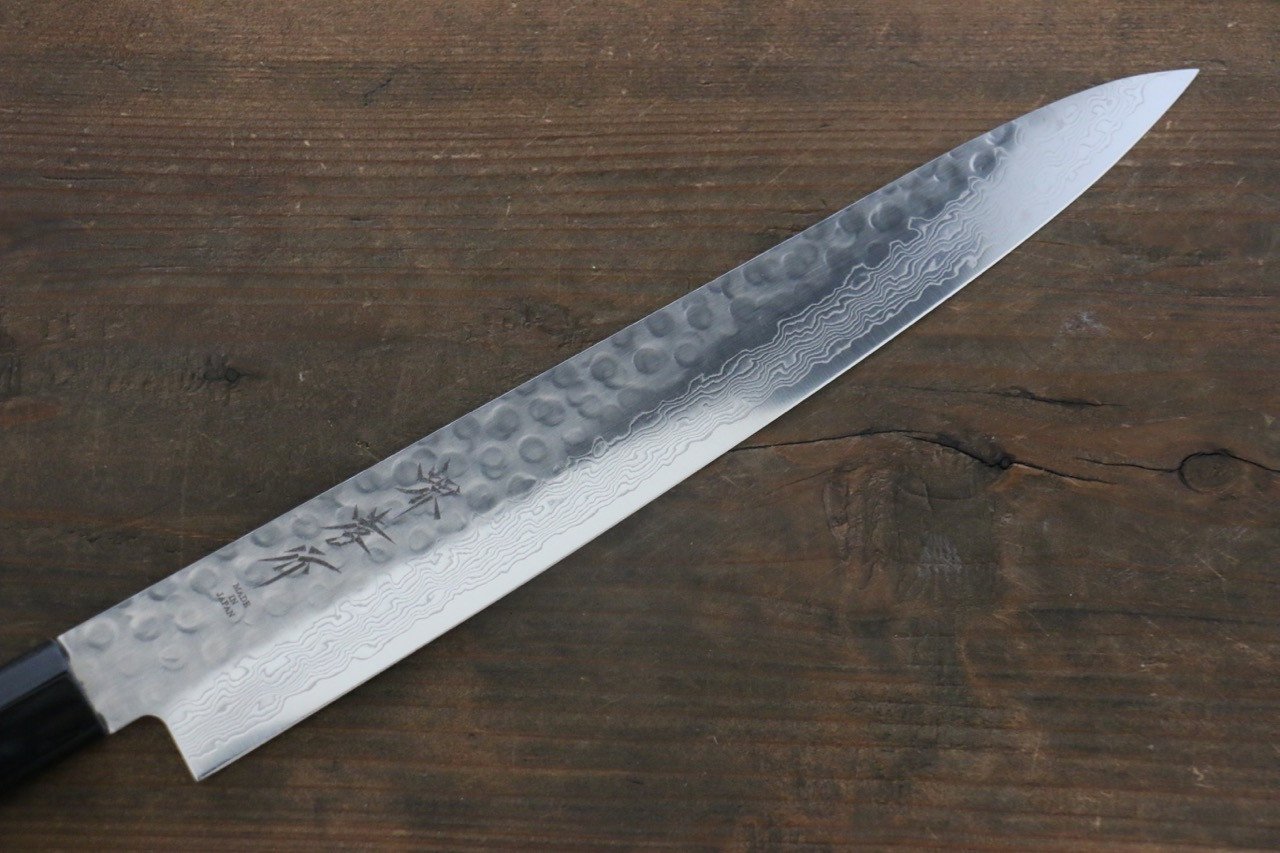 Sakai Takayuki AUS10 45 Layer Damascus Sujihiki 240mm Shitan Handle - Japanny - Best Japanese Knife