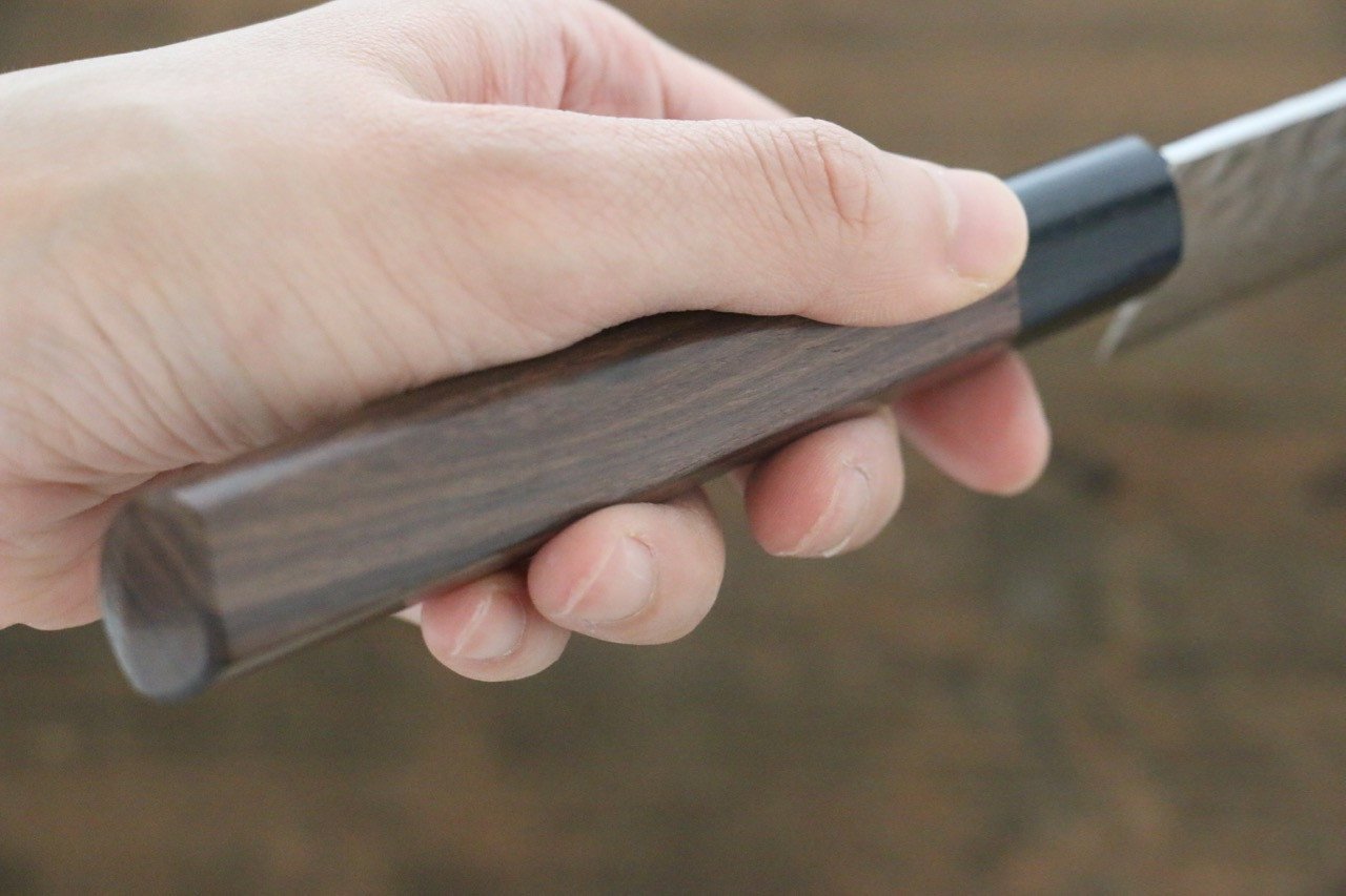 Sakai Takayuki AUS10 45 Layer Damascus Sujihiki 240mm Shitan Handle - Japanny - Best Japanese Knife