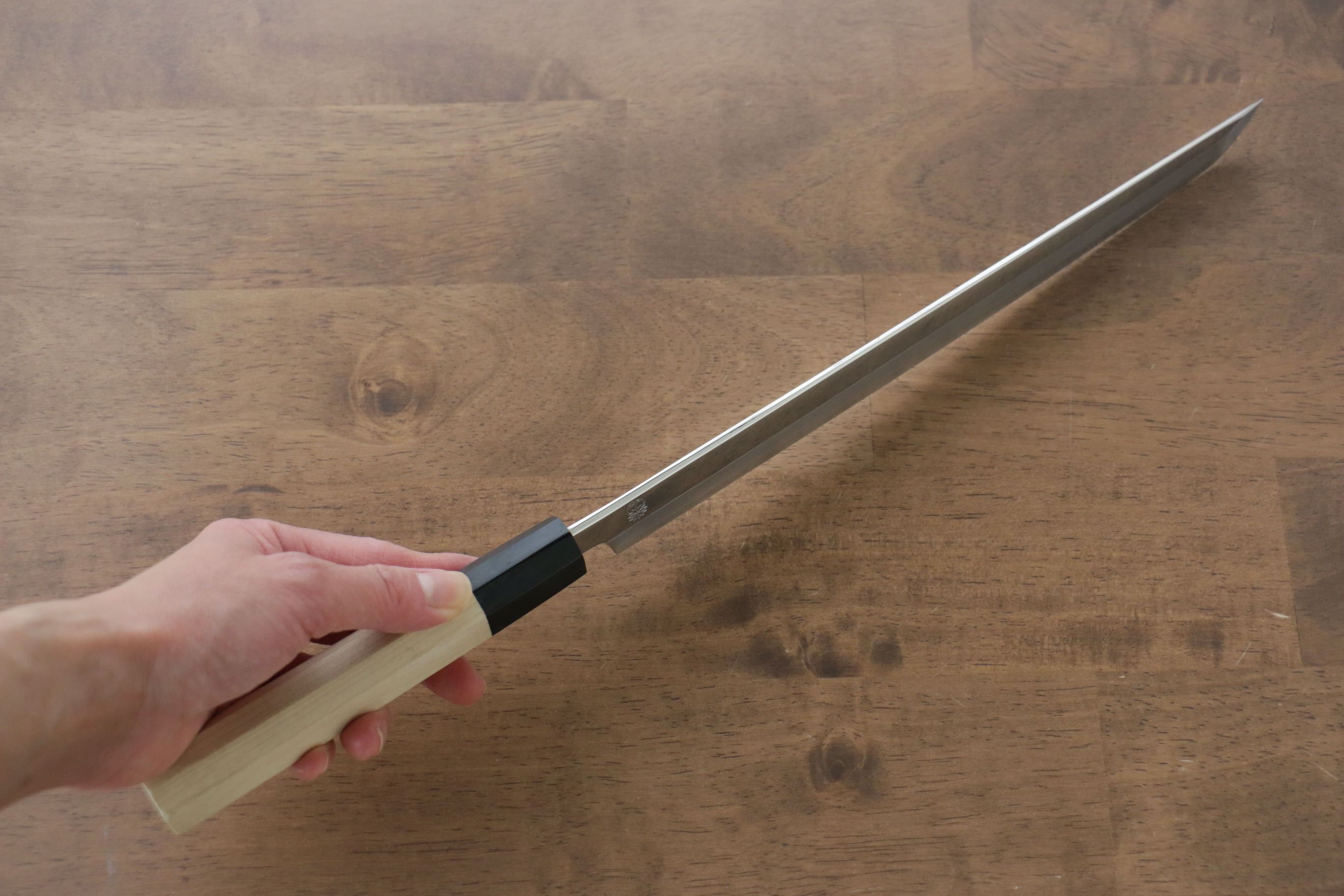 Choyo Silver Steel No.3 Mirrored Finish Sakimaru Takohiki 270mm Magnolia Handle - Japanny - Best Japanese Knife