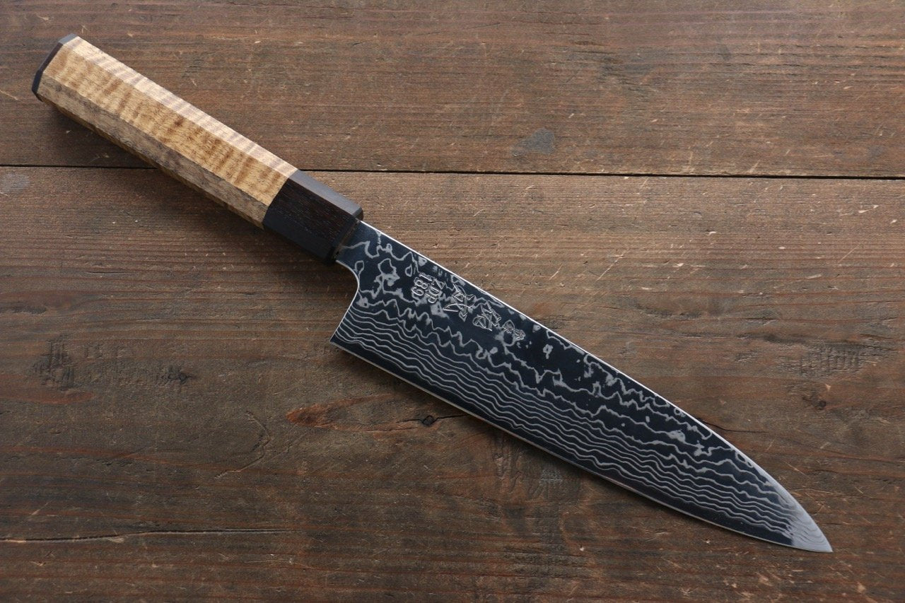 Sukenari ZDP189 Damascus Gyuto 210mm Marronnier Handle - Japanny - Best Japanese Knife